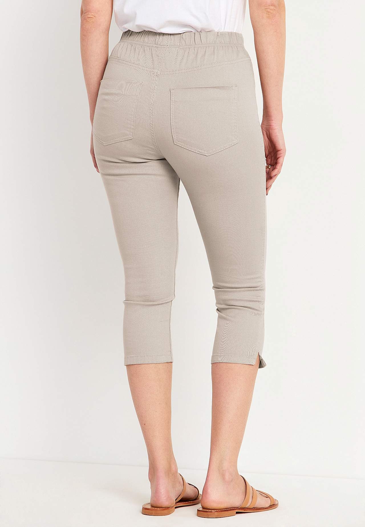 Comfortabelle capri broek van katoenen keperstof