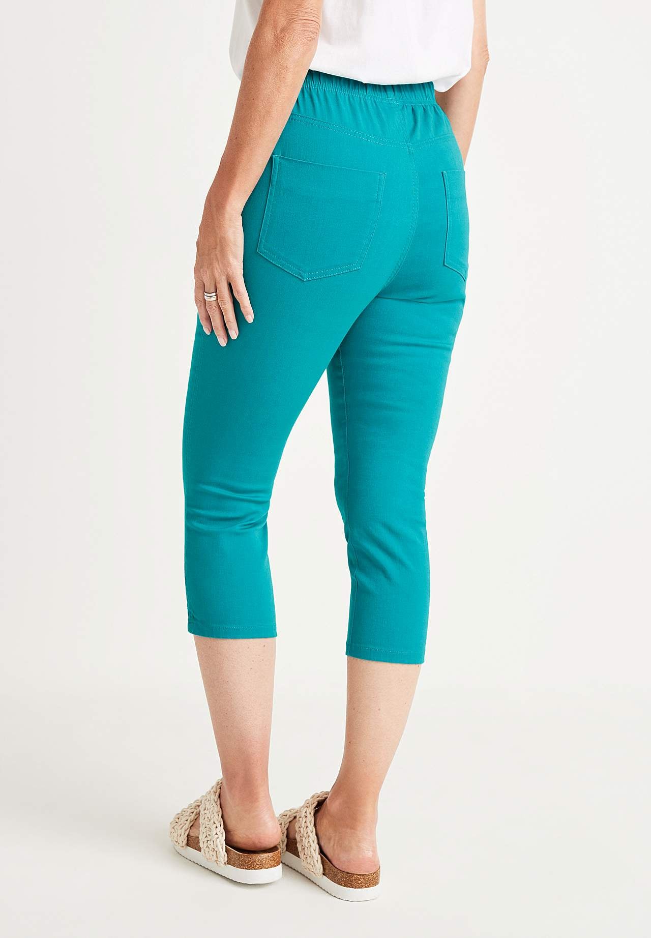 Comfortabelle capri broek van katoenen keperstof