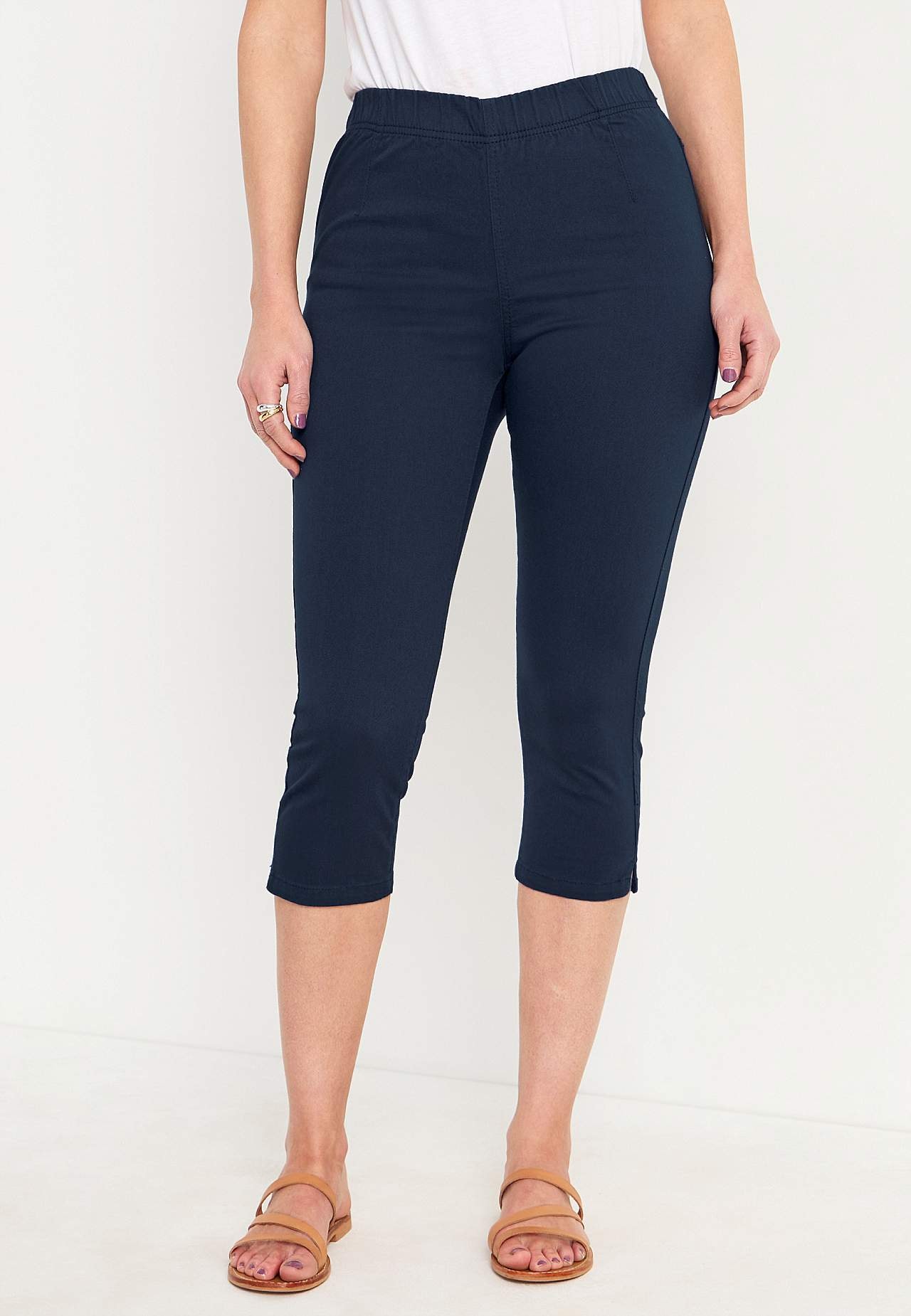 Comfortabelle capri broek van katoenen keperstof