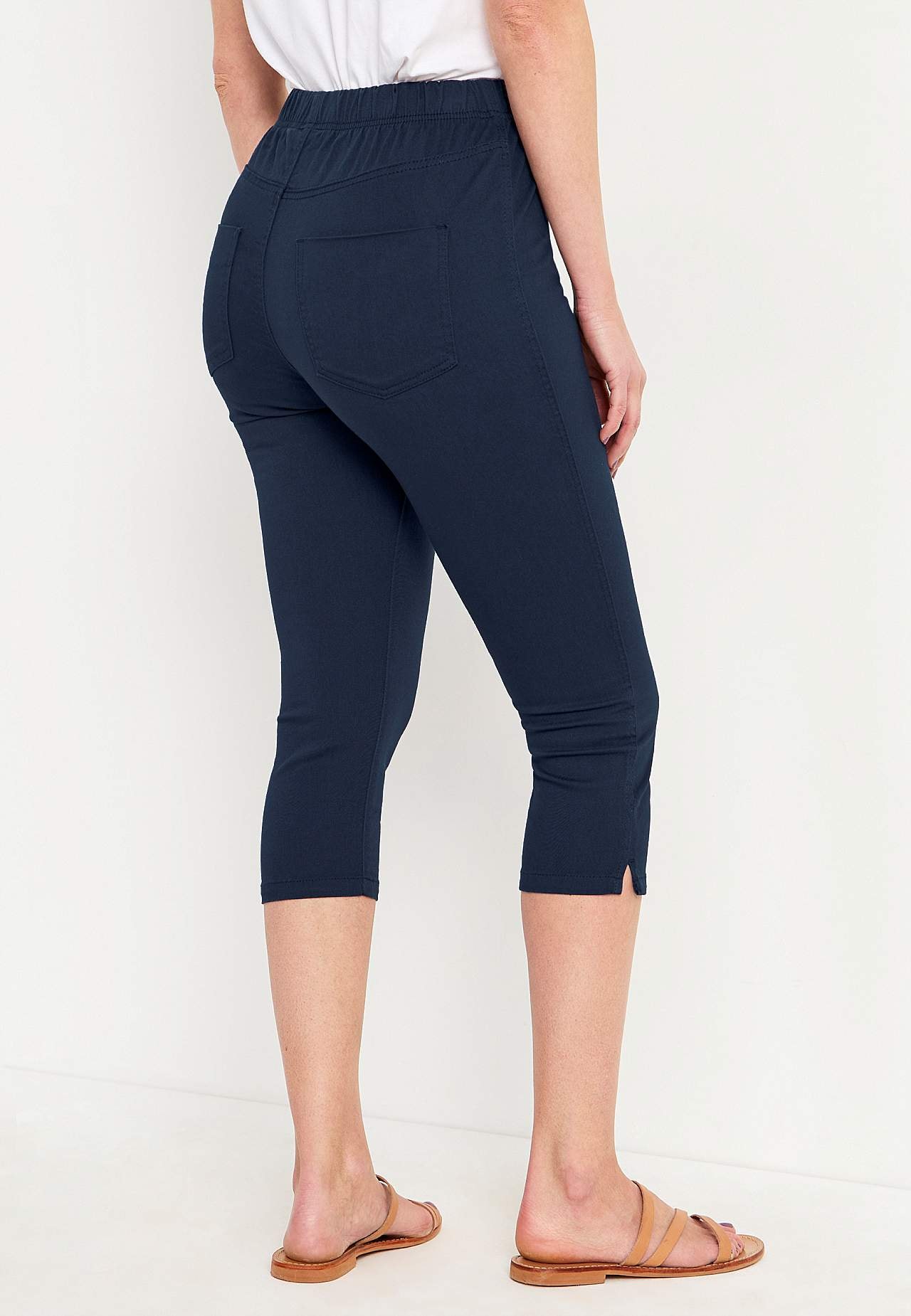Comfortabelle capri broek van katoenen keperstof