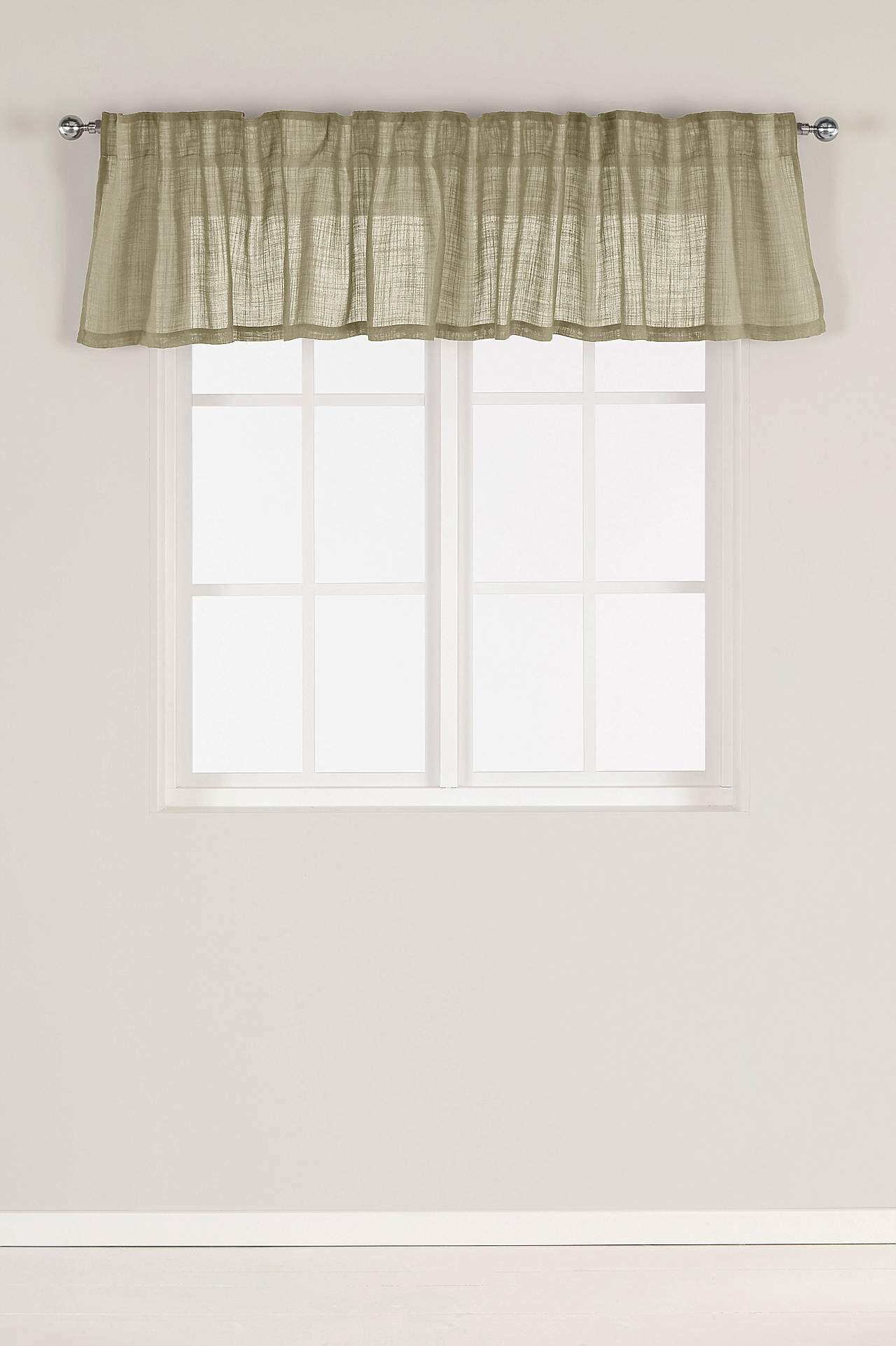 Eenkleurige gordijnkast met multiband met linnen look