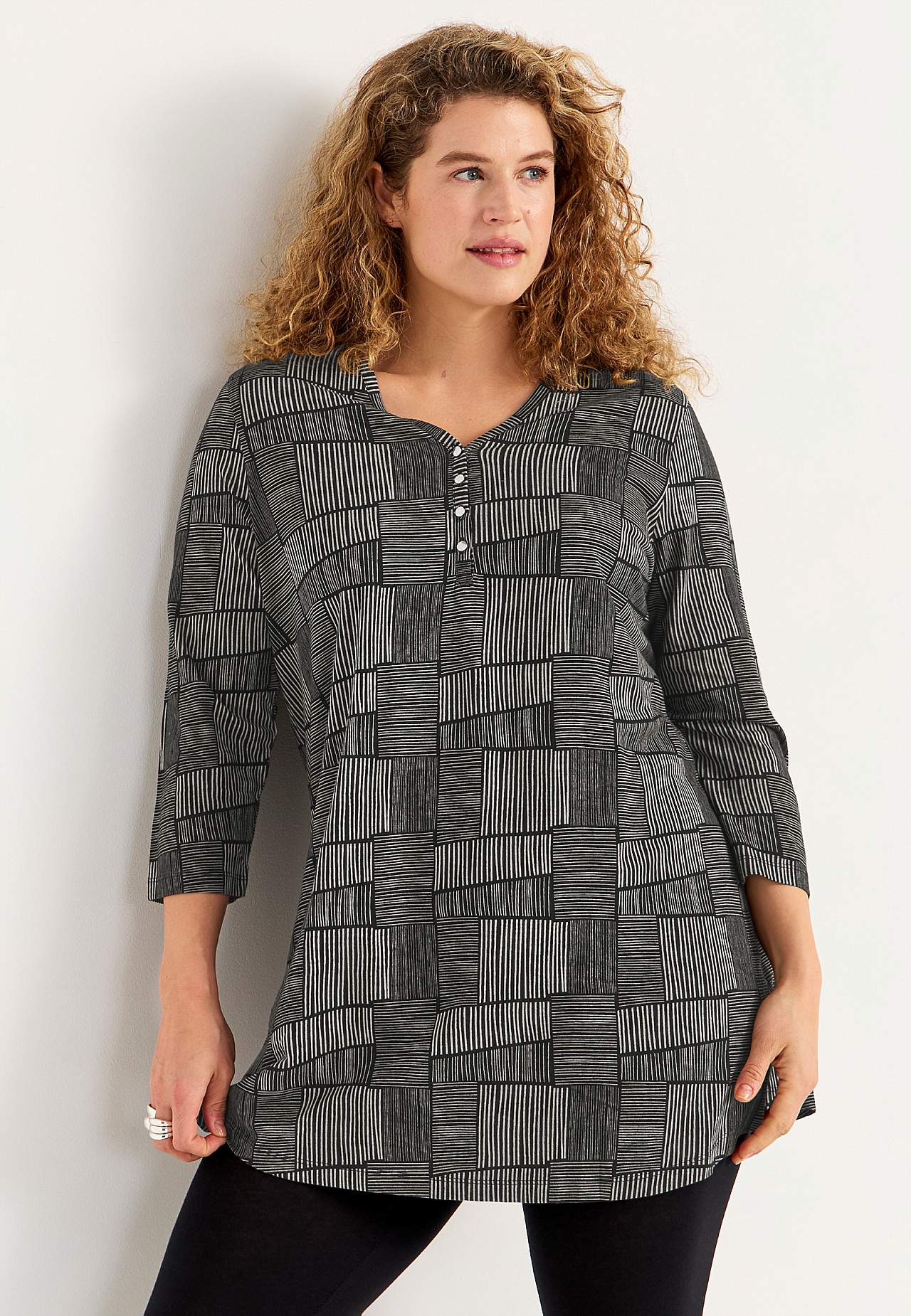 Jersey tuniek met v-halslijn