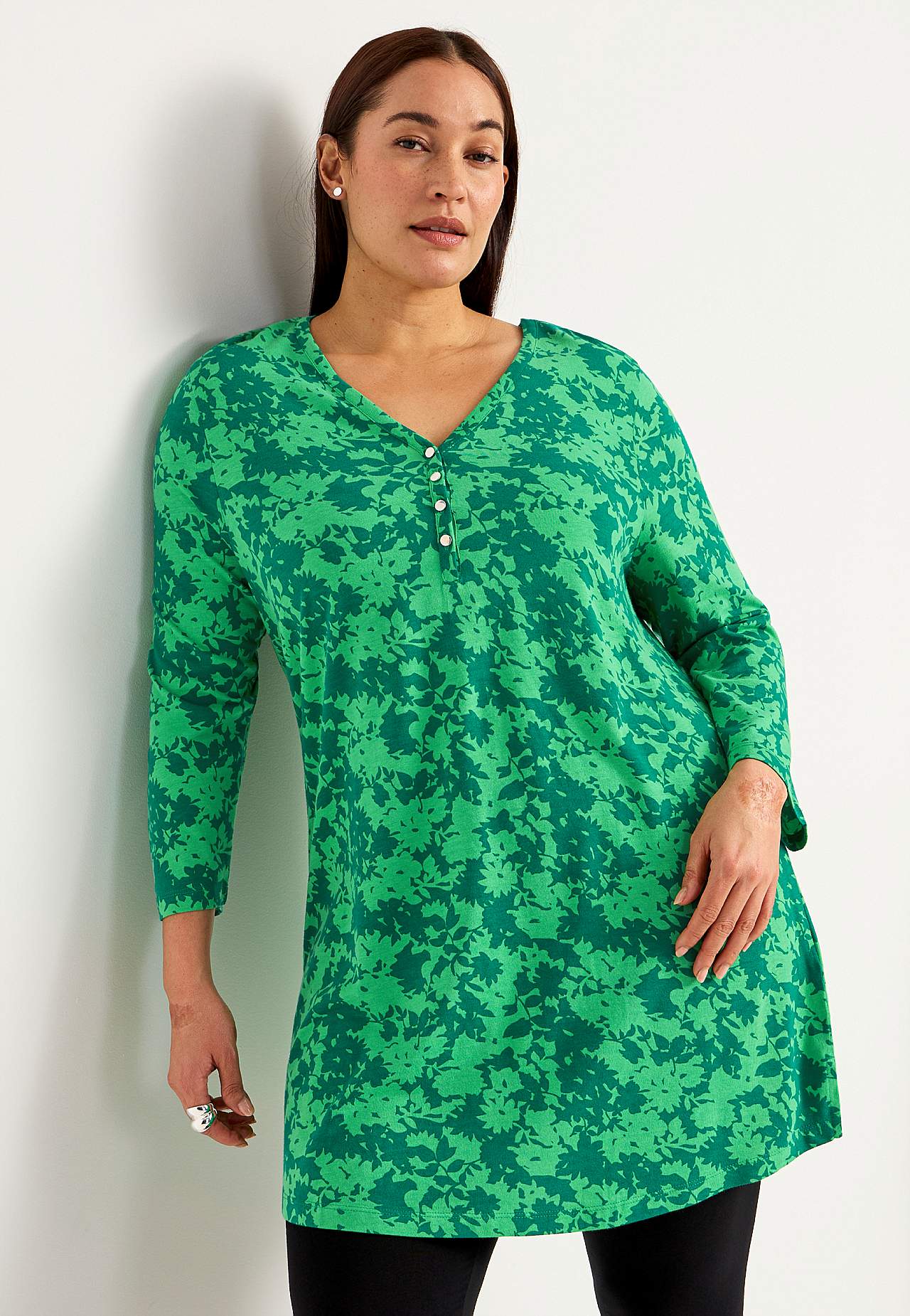 Jersey tuniek met v-halslijn
