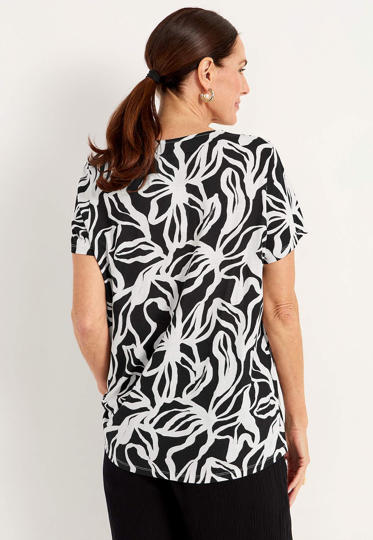 Zacht jersey-topje met v-hals