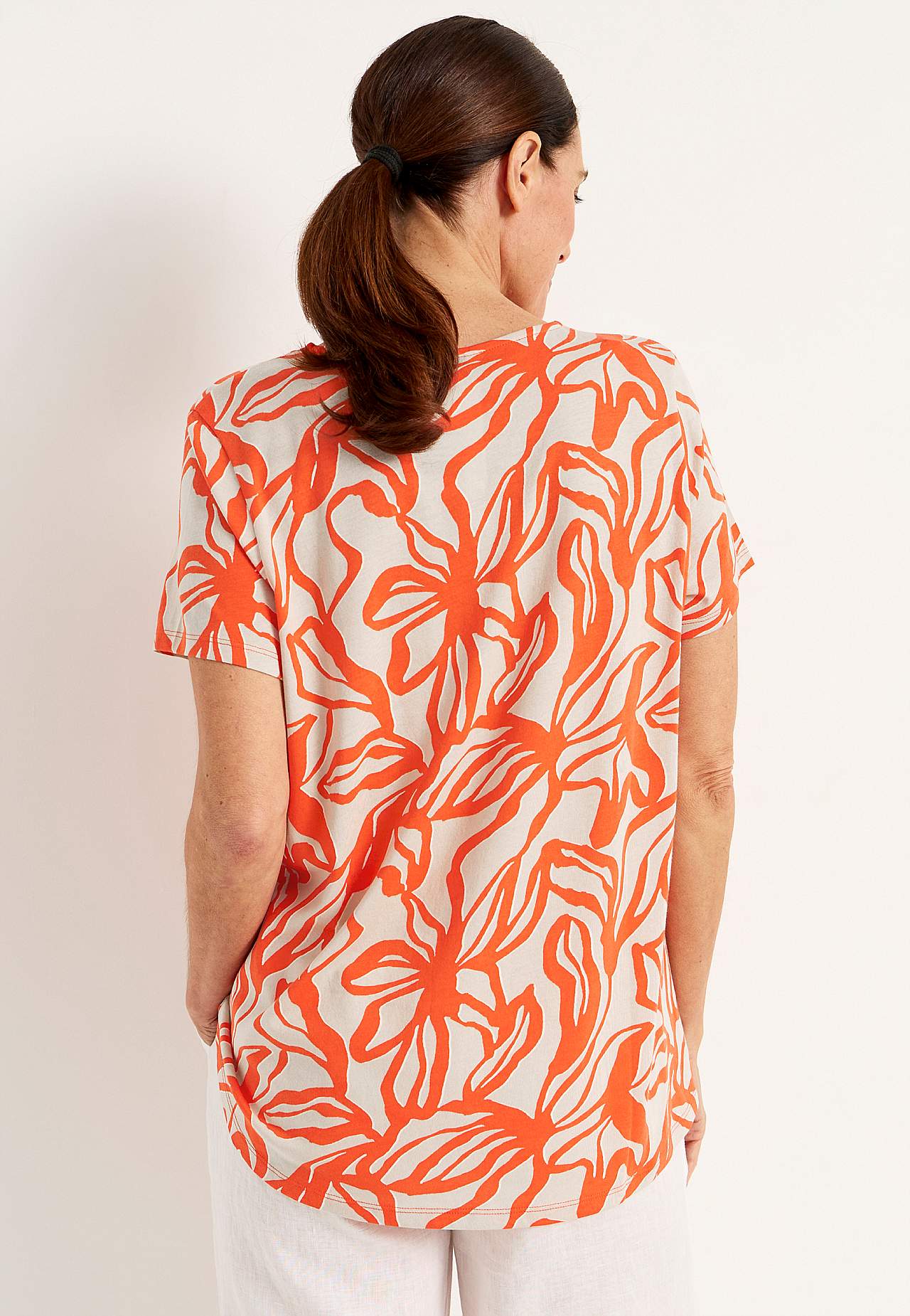 Zacht jersey-topje met v-hals