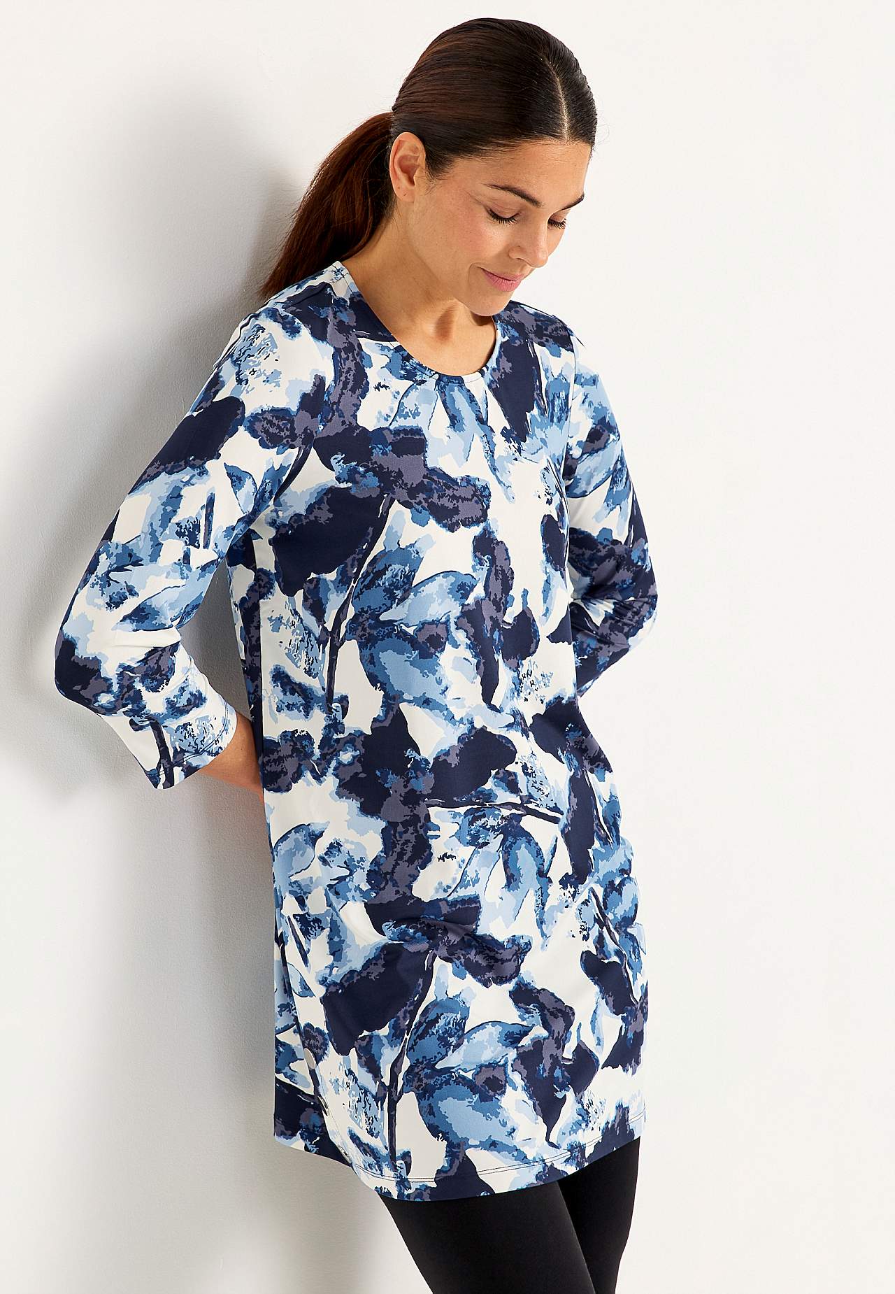 Jersey tuniek met knoppen
