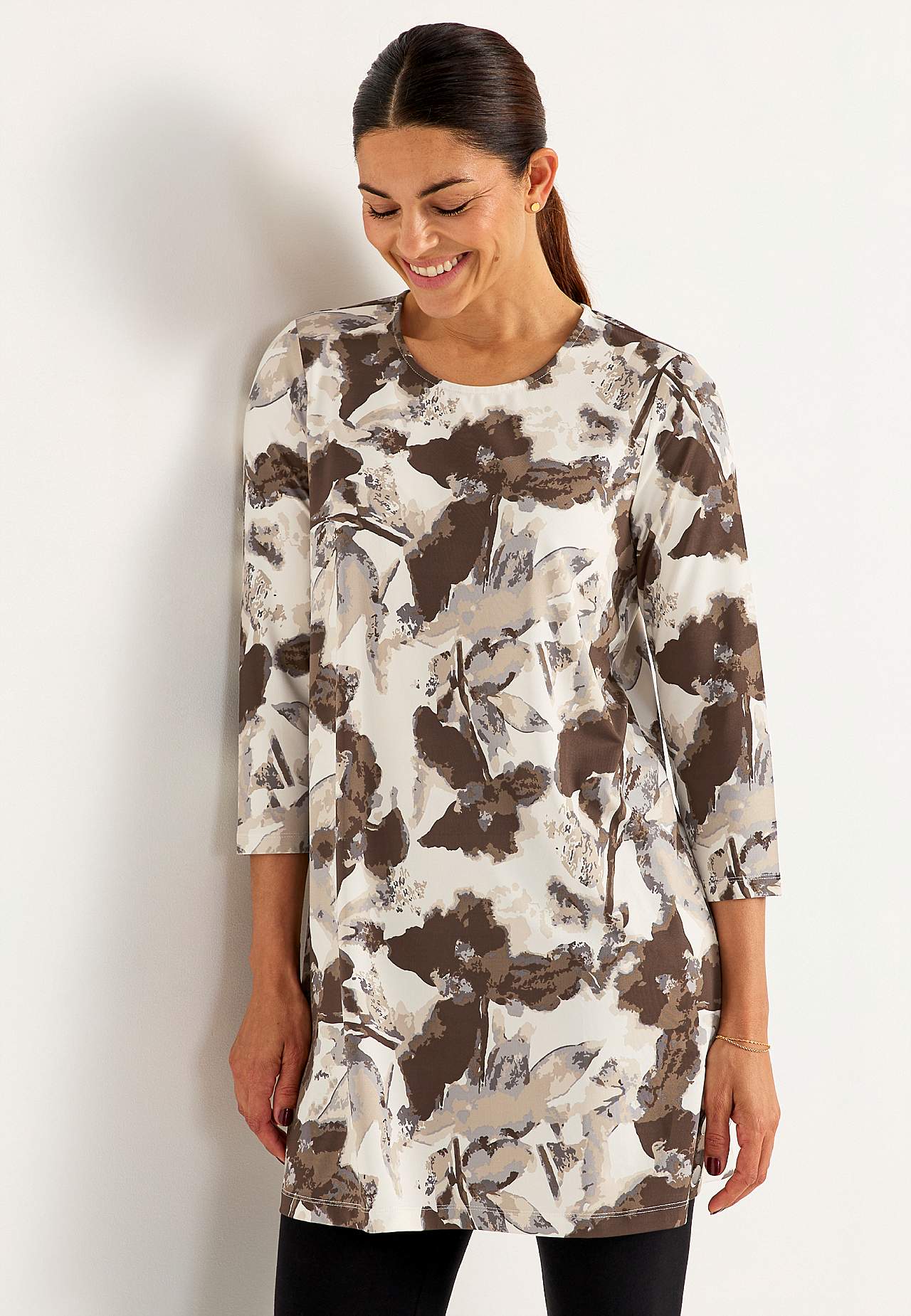 Jersey tuniek met knoppen