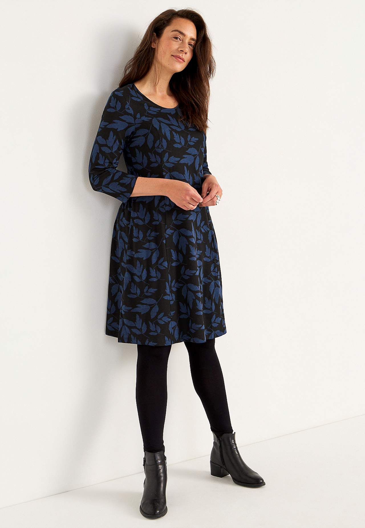 Met patroon jerseyjurk met zakken