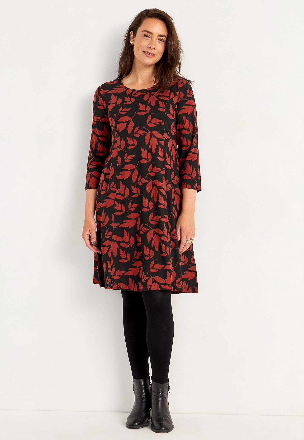 Met patroon jerseyjurk met zakken