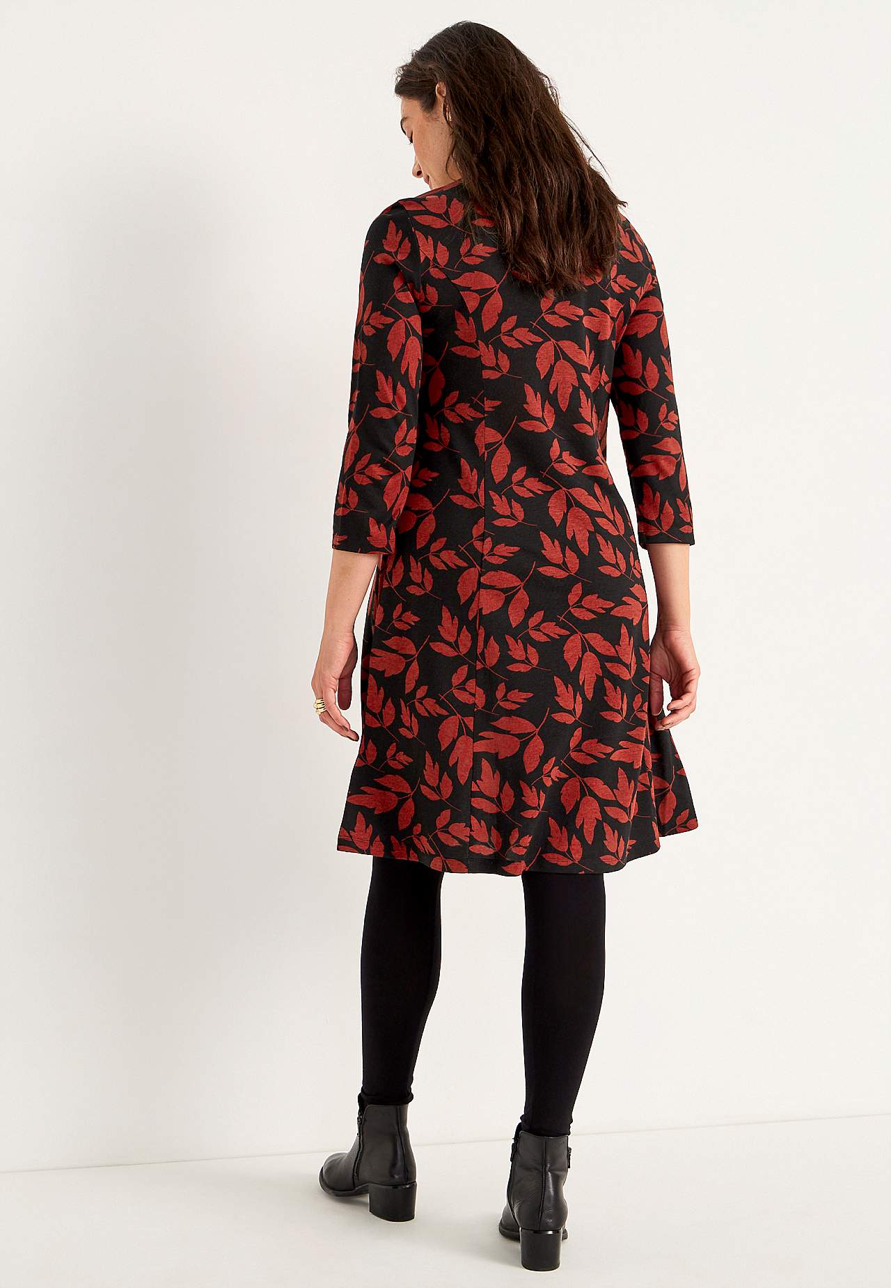 Met patroon jerseyjurk met zakken