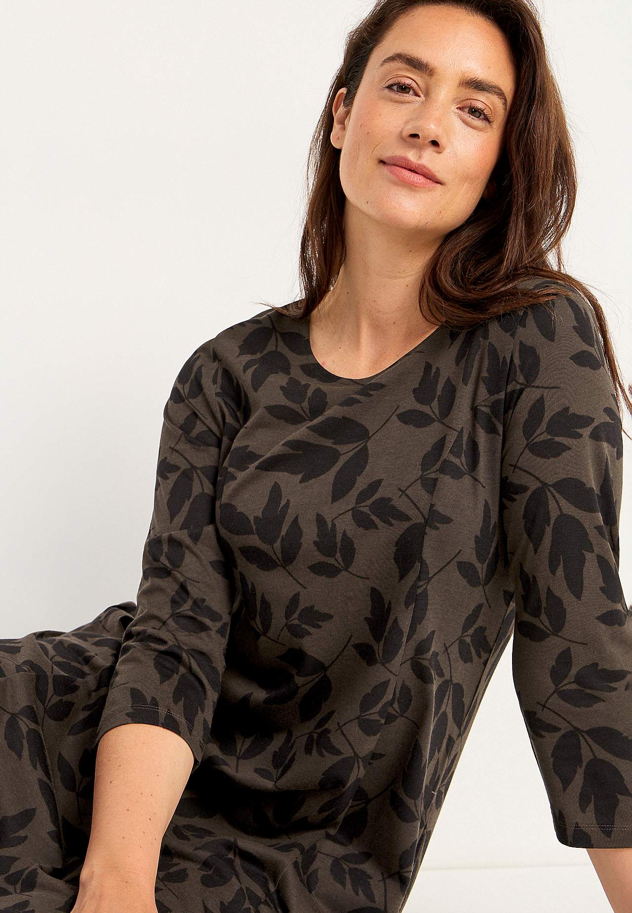 Met patroon jerseyjurk met zakken