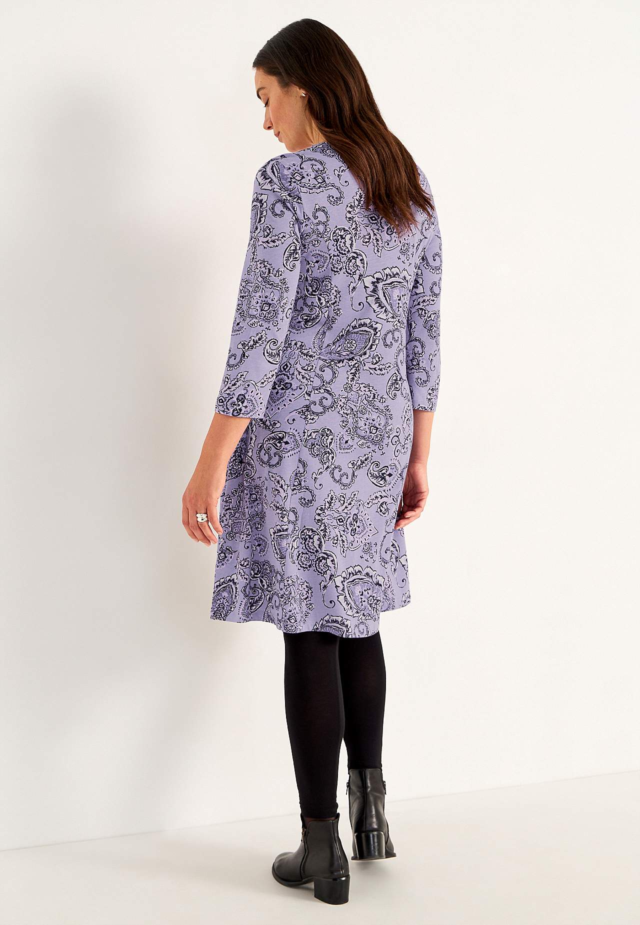 Met patroon jerseyjurk met zakken