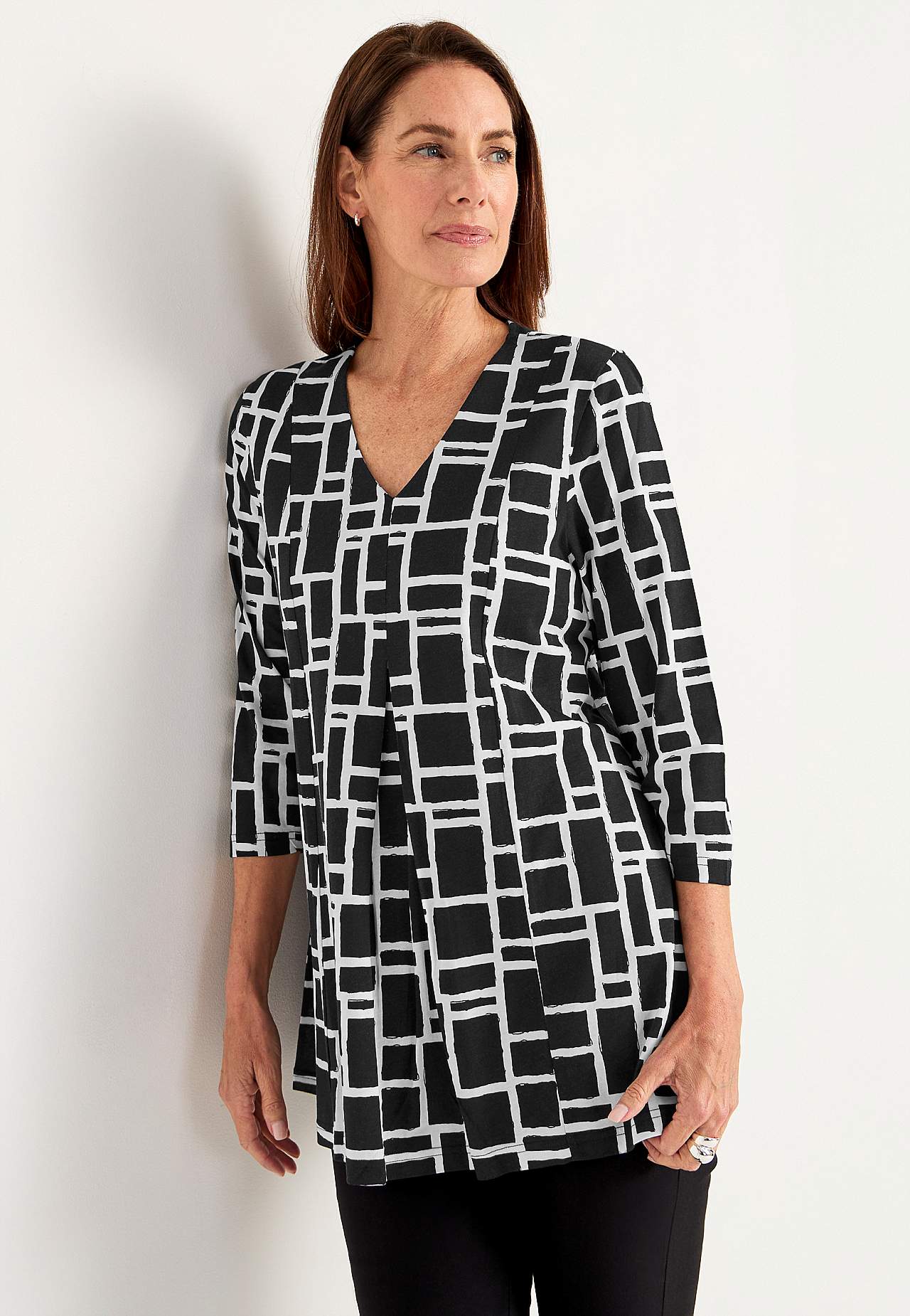 Jersey tuniek met kreuk detail