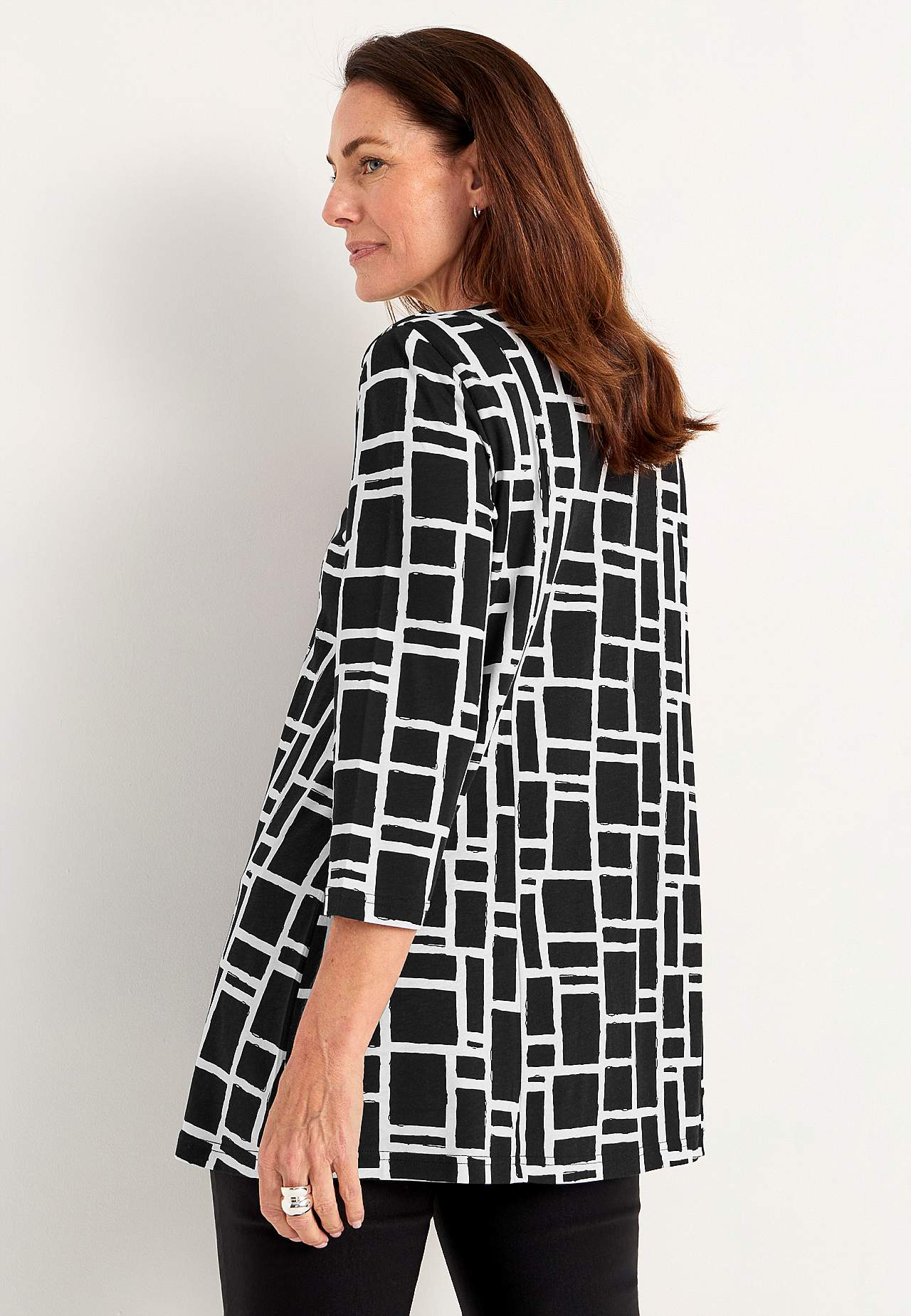 Jersey tuniek met kreuk detail