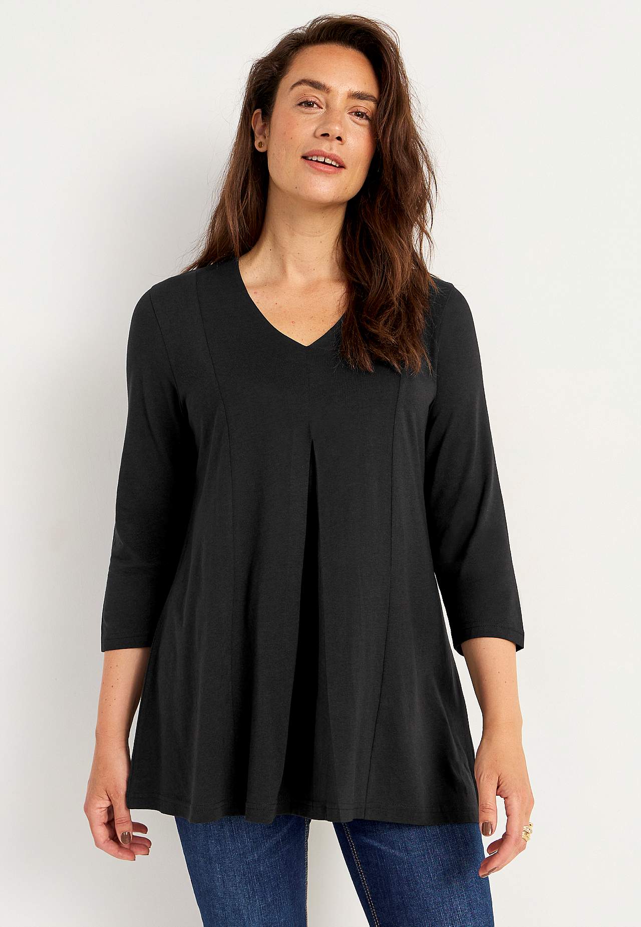 Jersey tuniek met kreuk detail