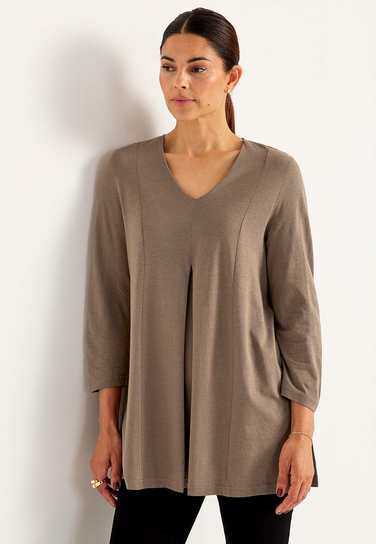 Jersey tuniek met kreuk detail