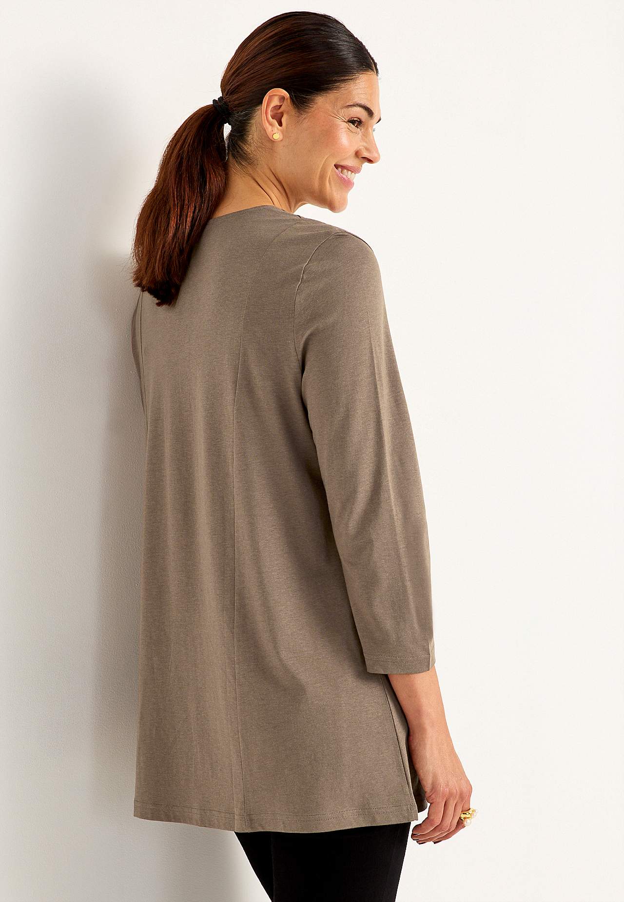 Jersey tuniek met kreuk detail