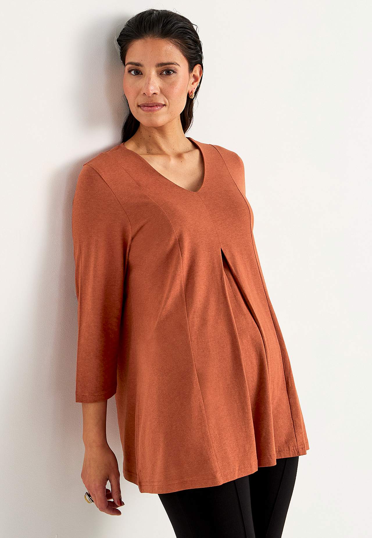 Jersey tuniek met kreuk detail