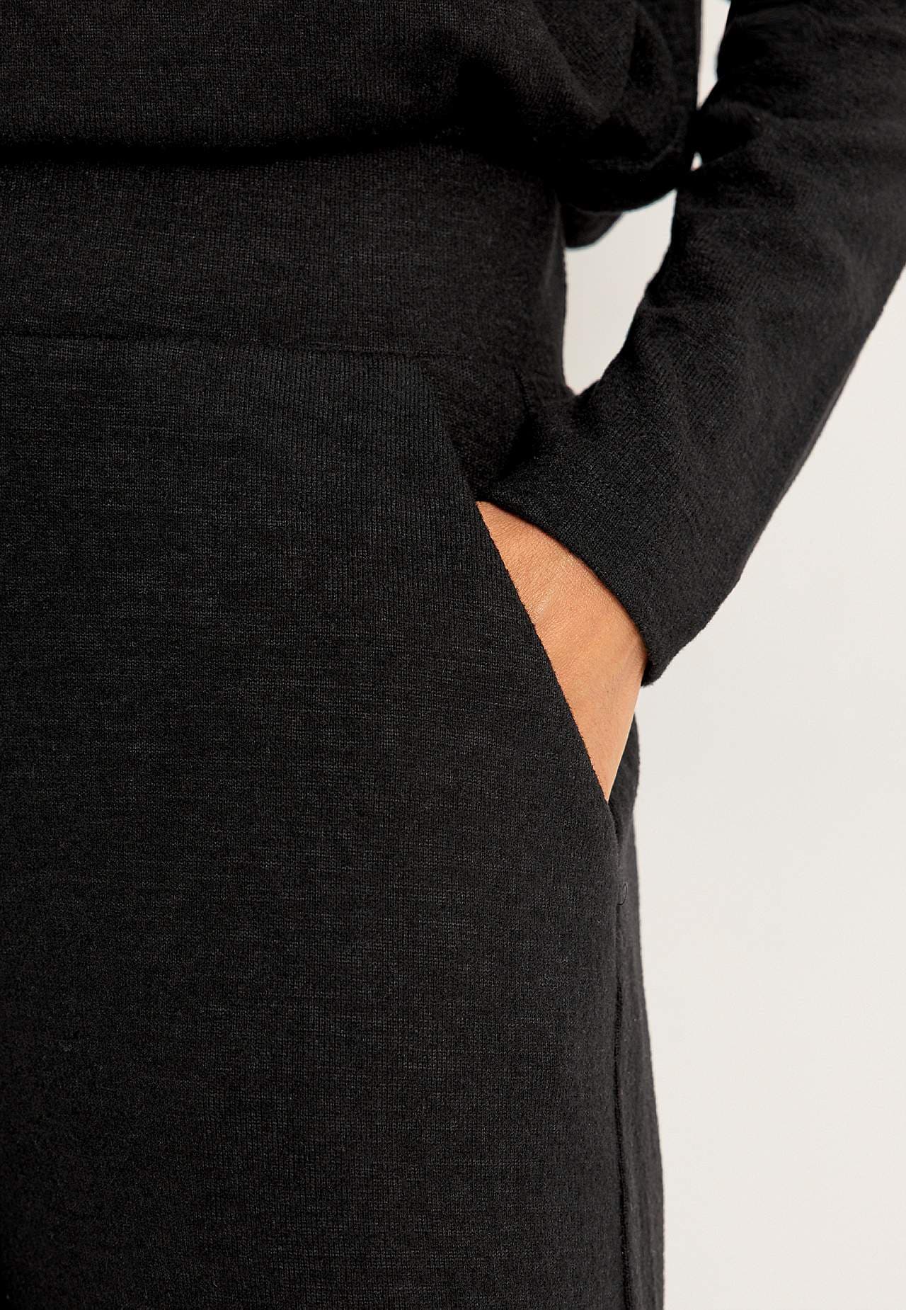 Wijde jersey broek met zakken