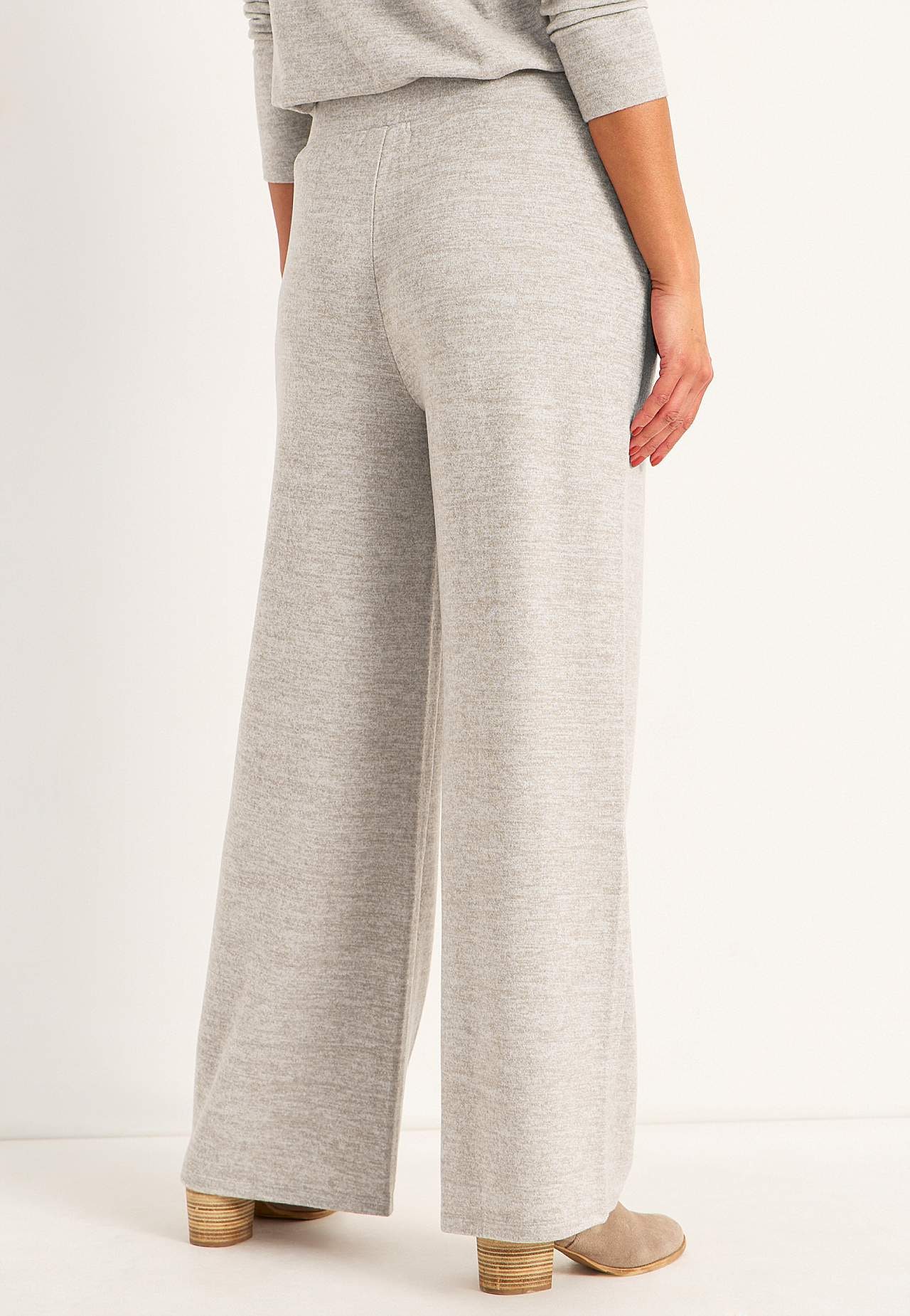 Wijde jersey broek met zakken