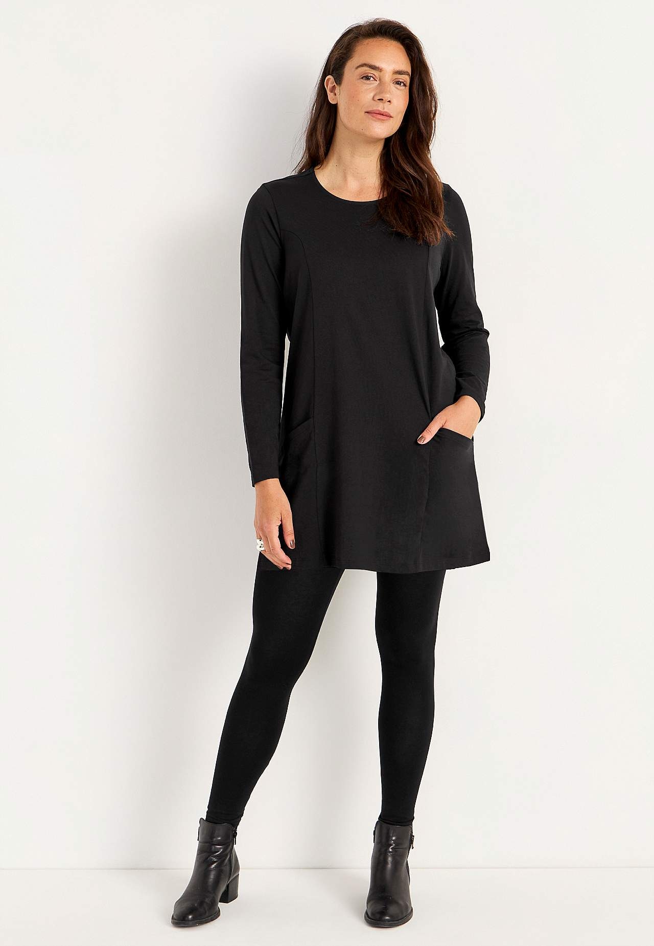 Jersey tuniek met zakken