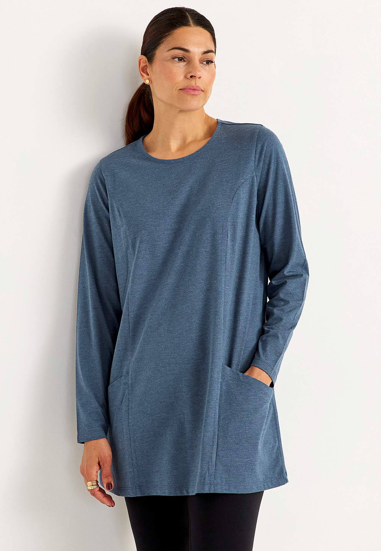 Jersey tuniek met zakken