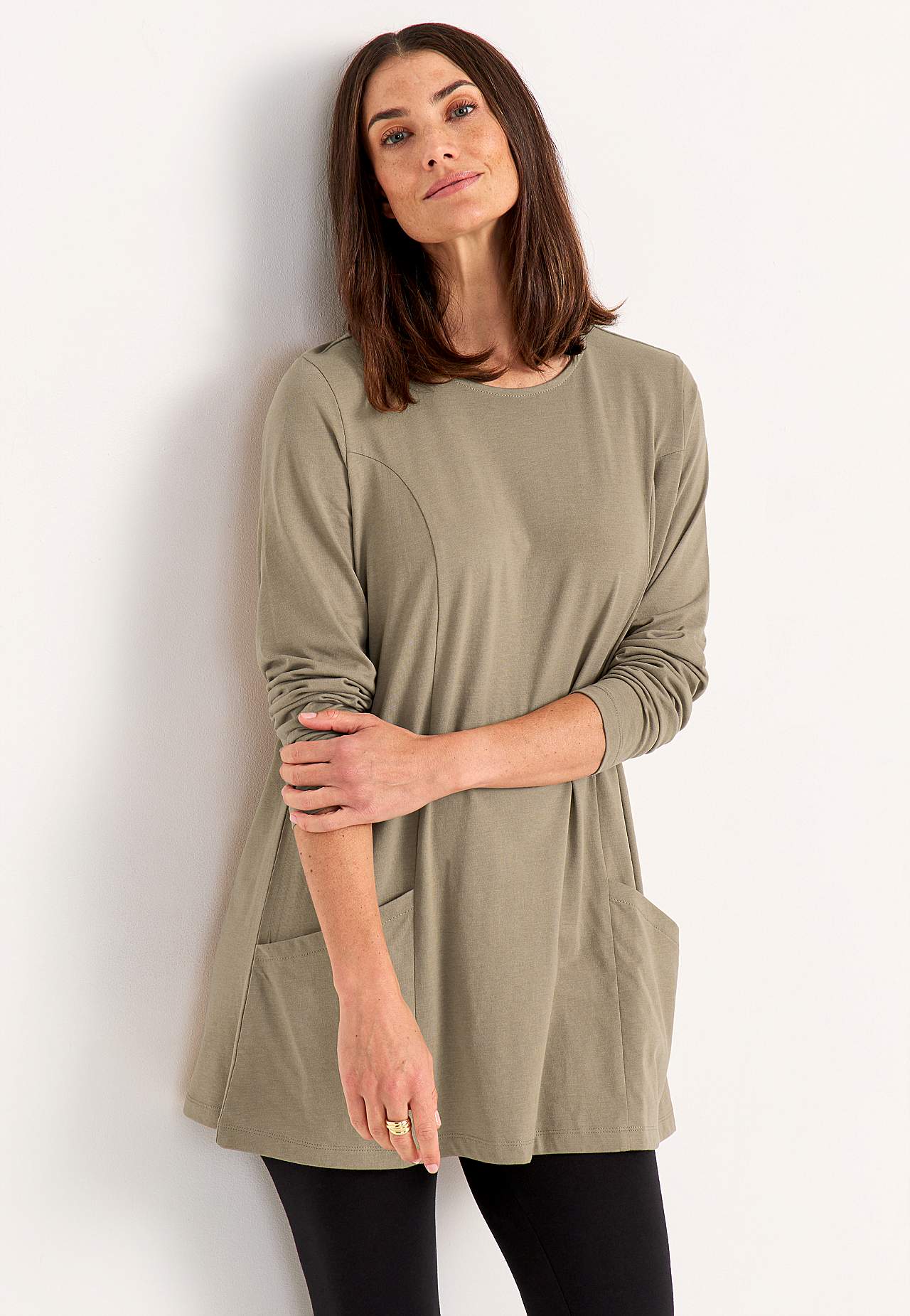 Jersey tuniek met zakken