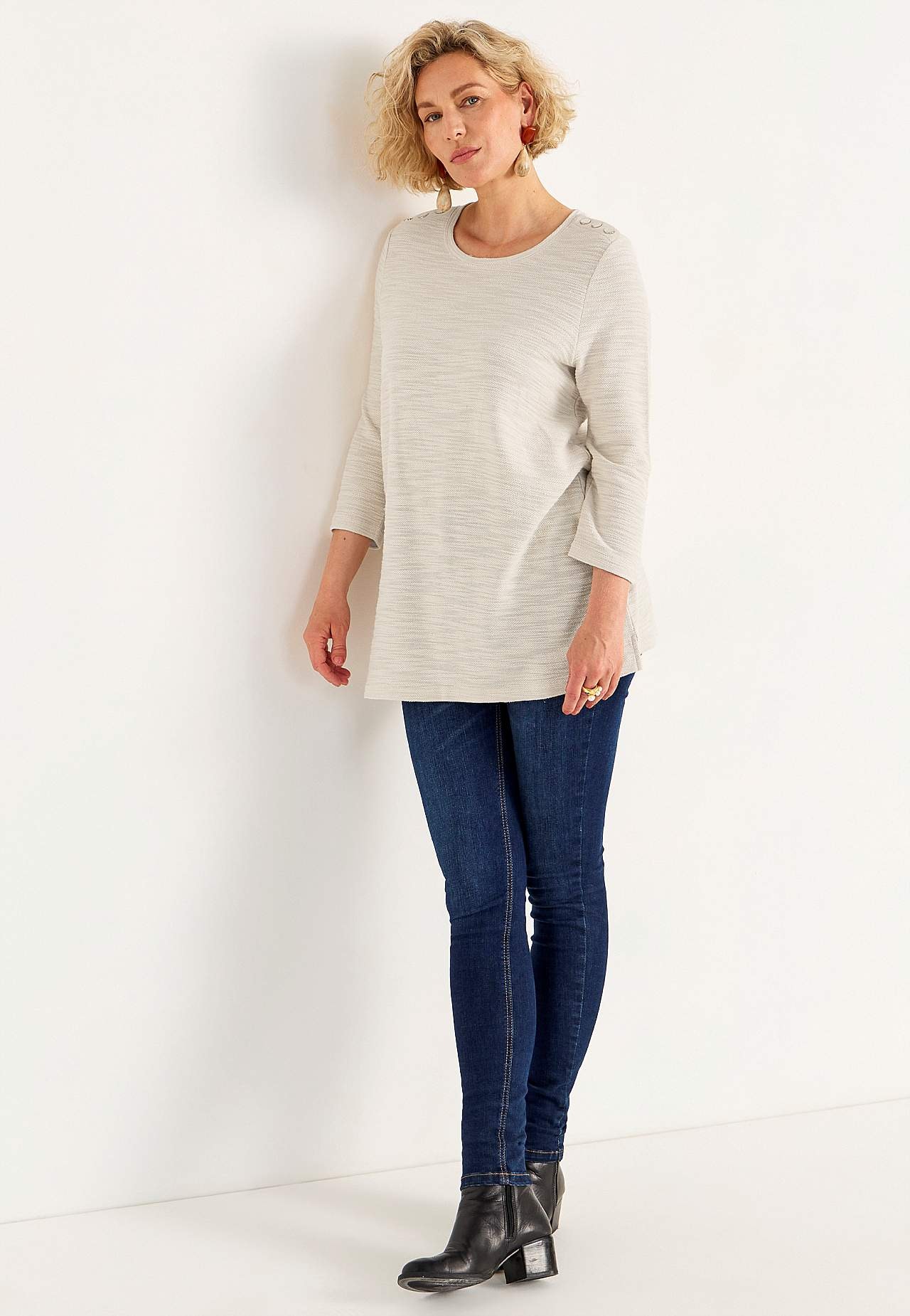 Jersey tuniek met structuur