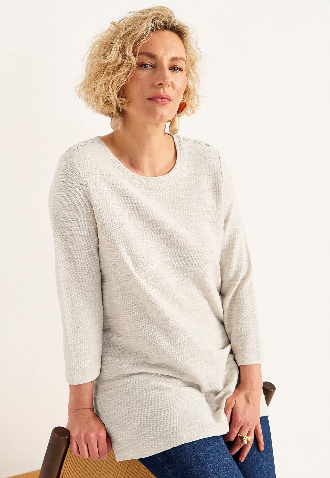 Jersey tuniek met structuur