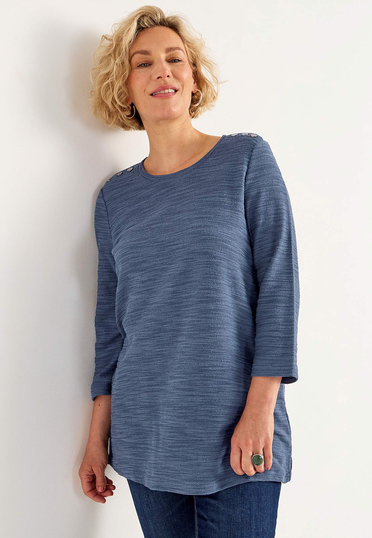 Jersey tuniek met structuur