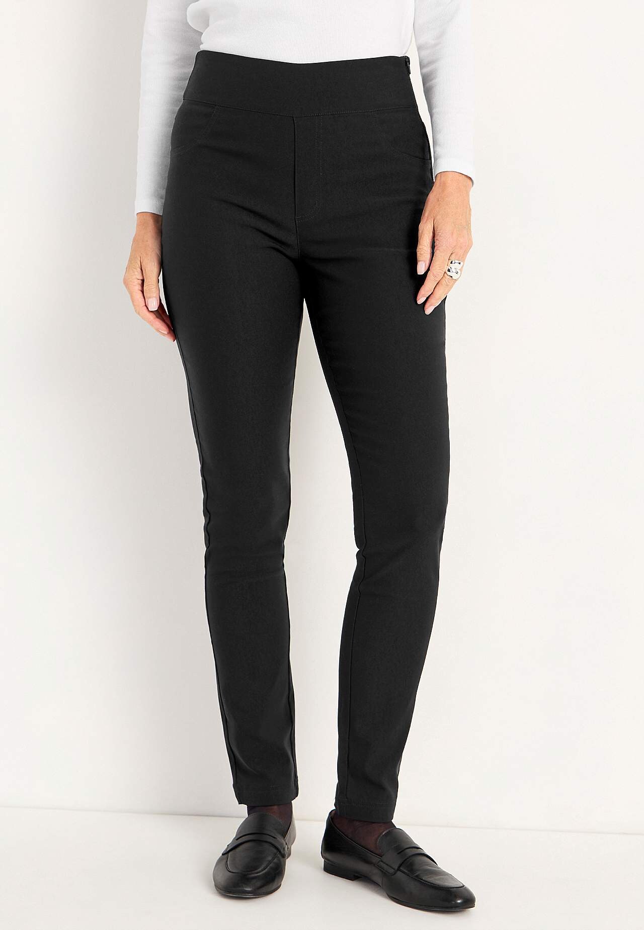 Broek van bengaline met smalle benen