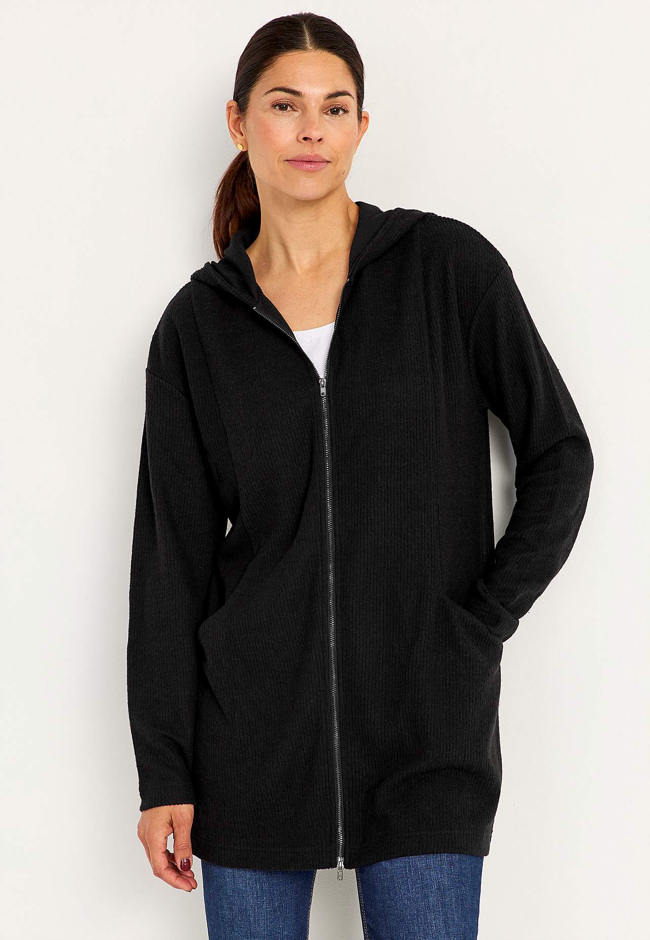 Super zachte lange cardigan met zakken