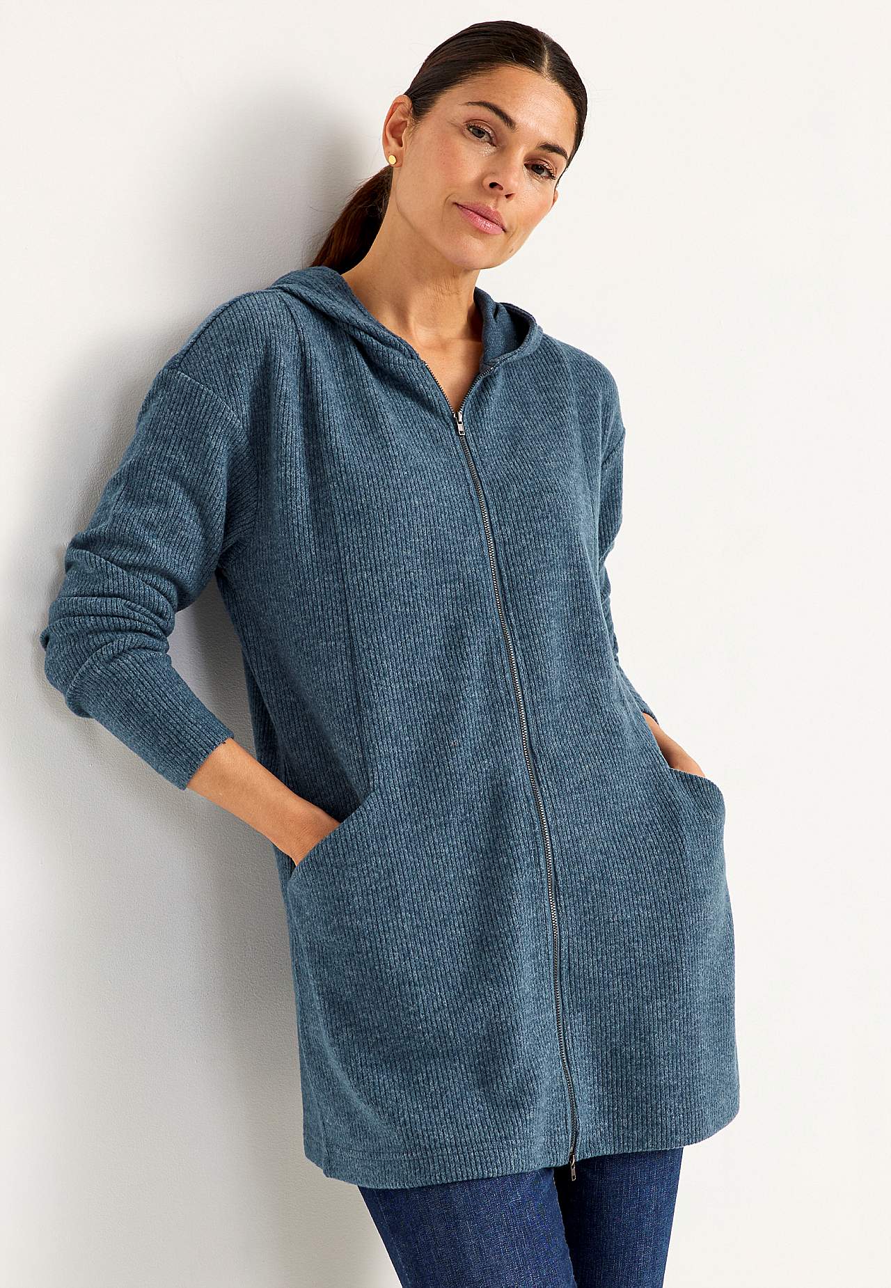 Super zachte lange cardigan met zakken