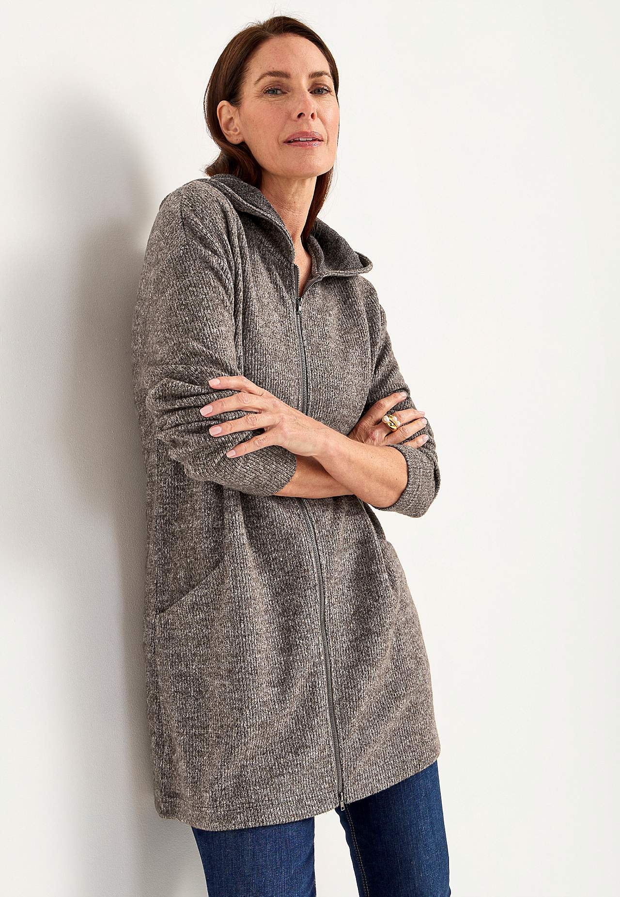 Super zachte lange cardigan met zakken