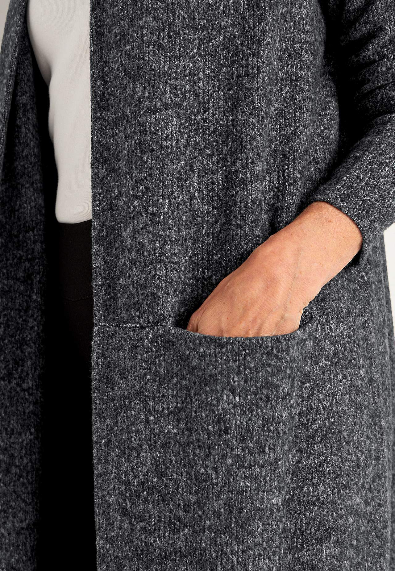 Super zachte en lange cardigan met zakken