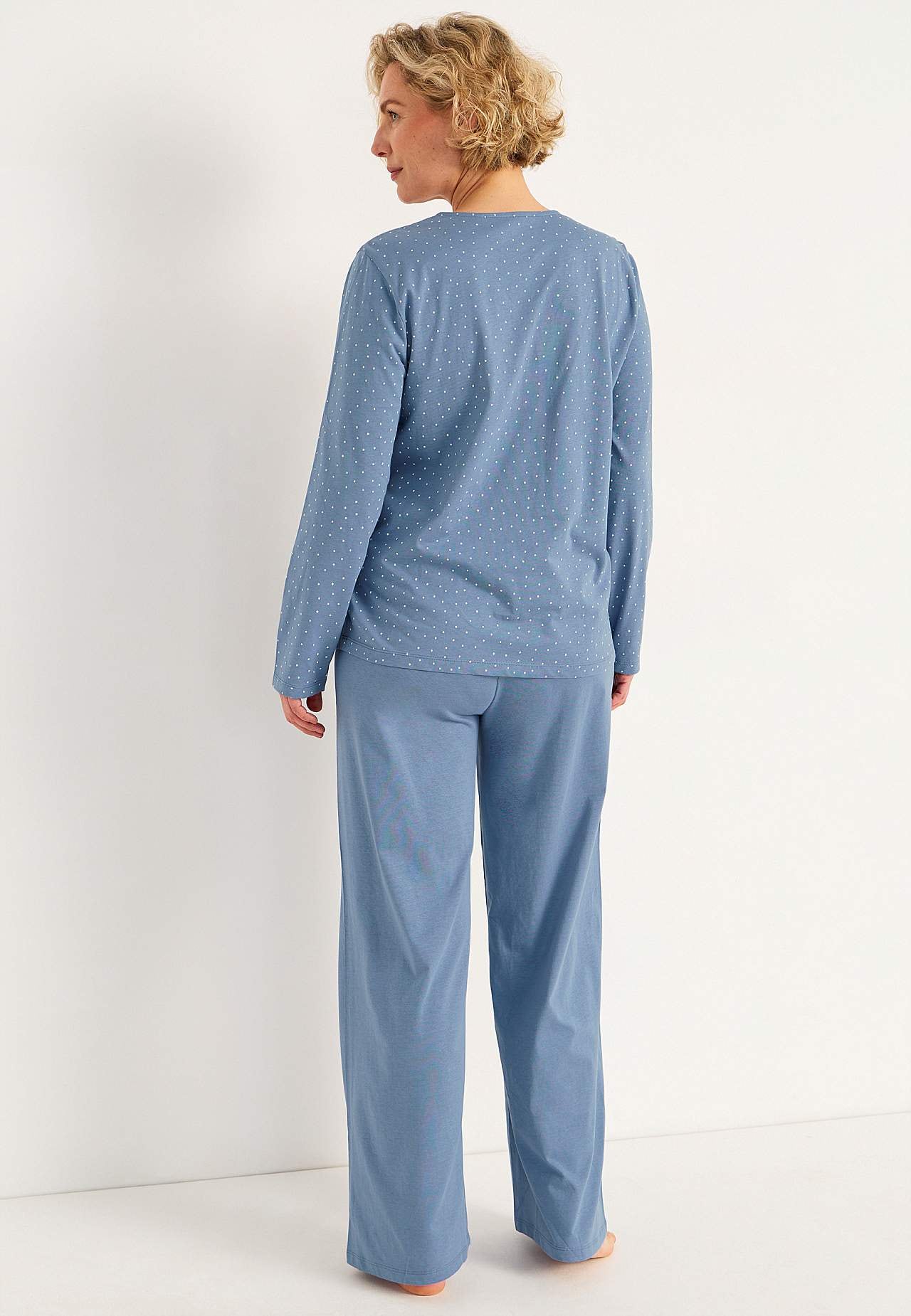 Tweedelige pyjama met stippen