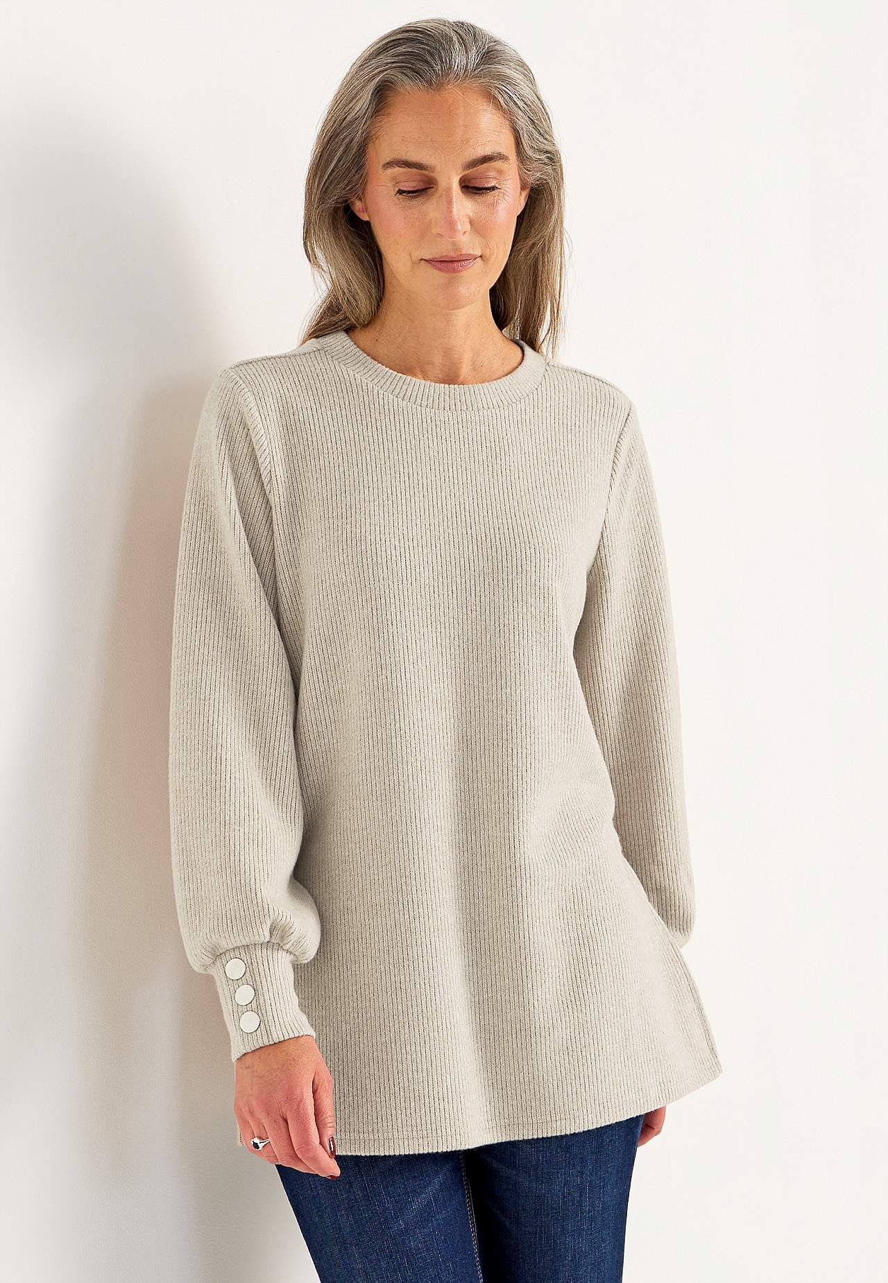 Super zachte tuniek met melange kleuren
