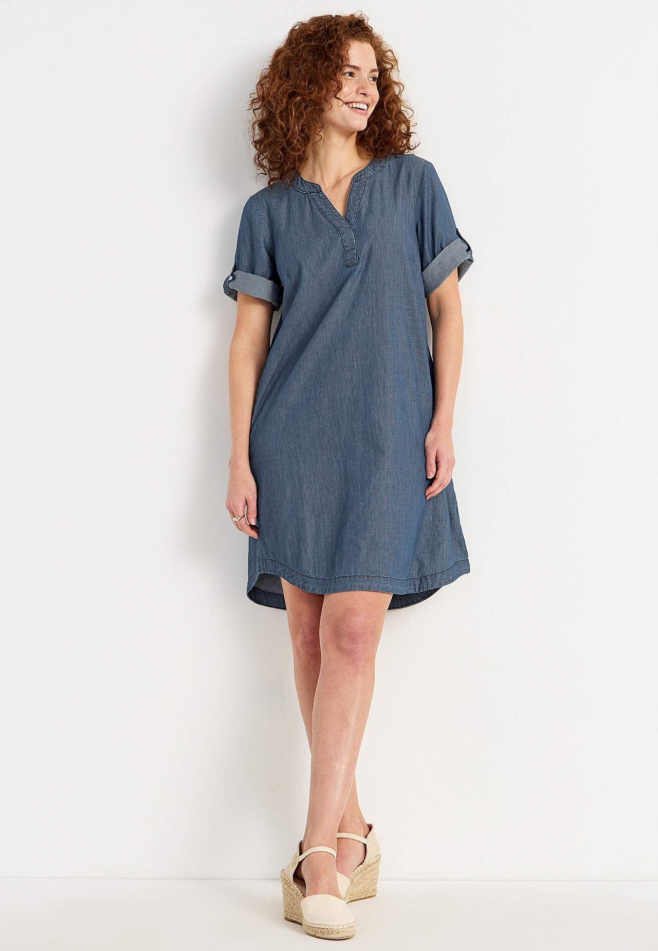 Denim jurk van zacht gewassen denim