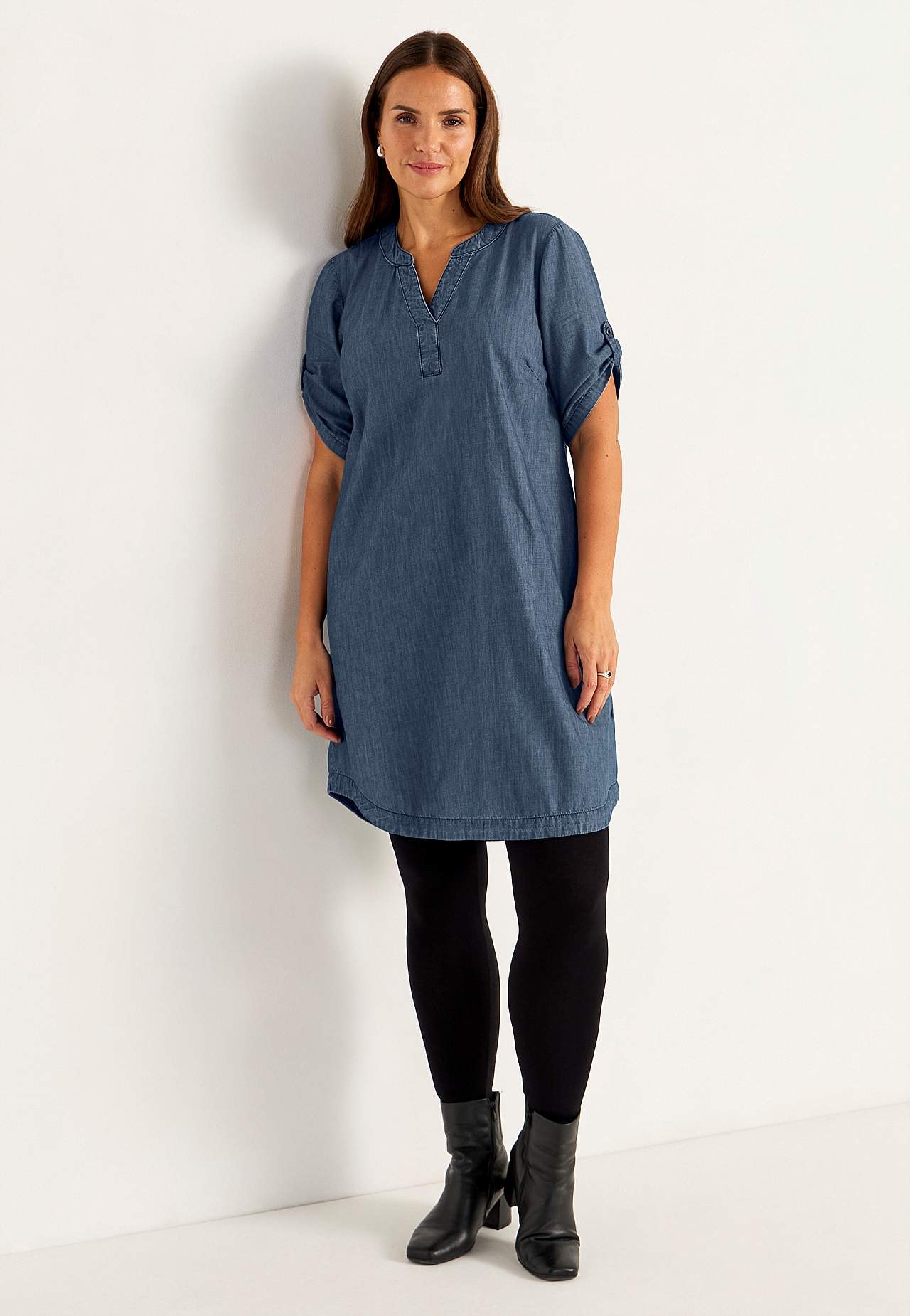 Denim jurk van zacht gewassen denim