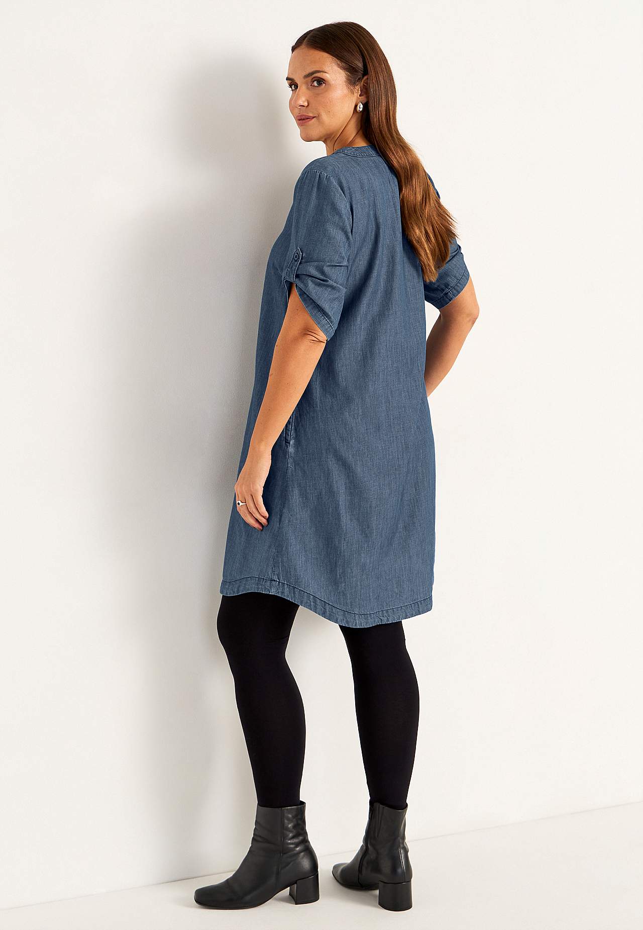 Denim jurk van zacht gewassen denim