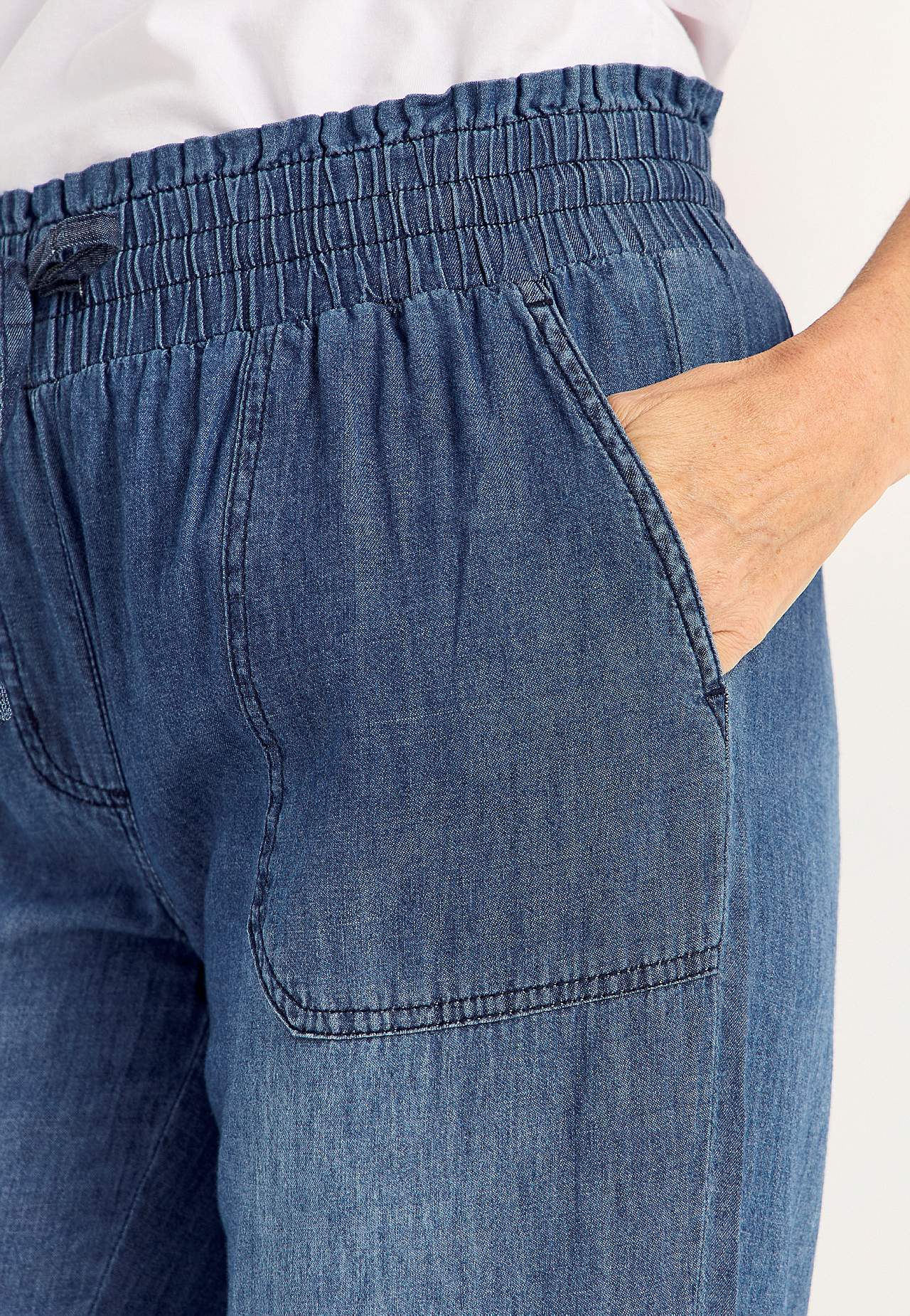 Lange broek van zacht gewassen denim