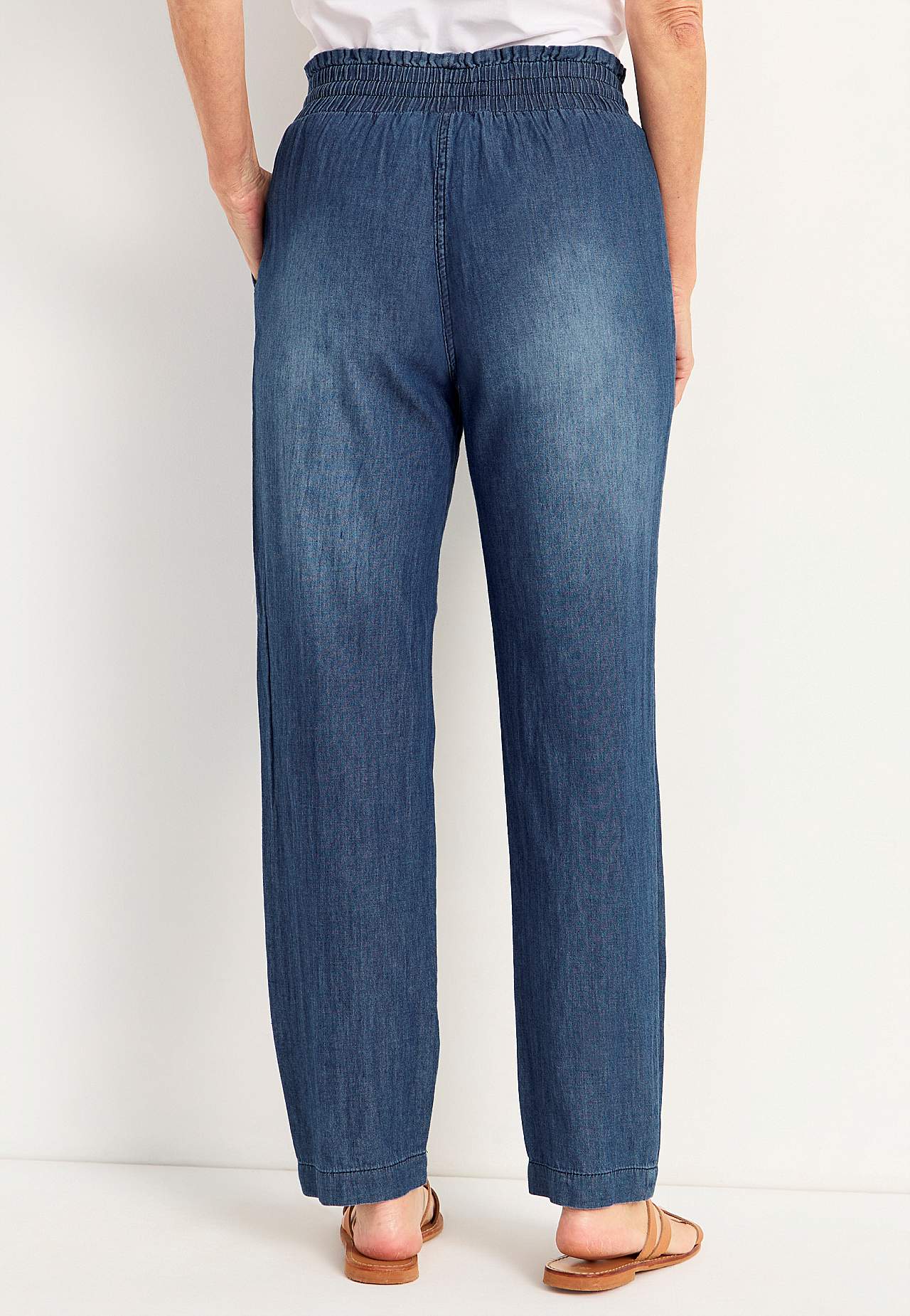 Lange broek van zacht gewassen denim