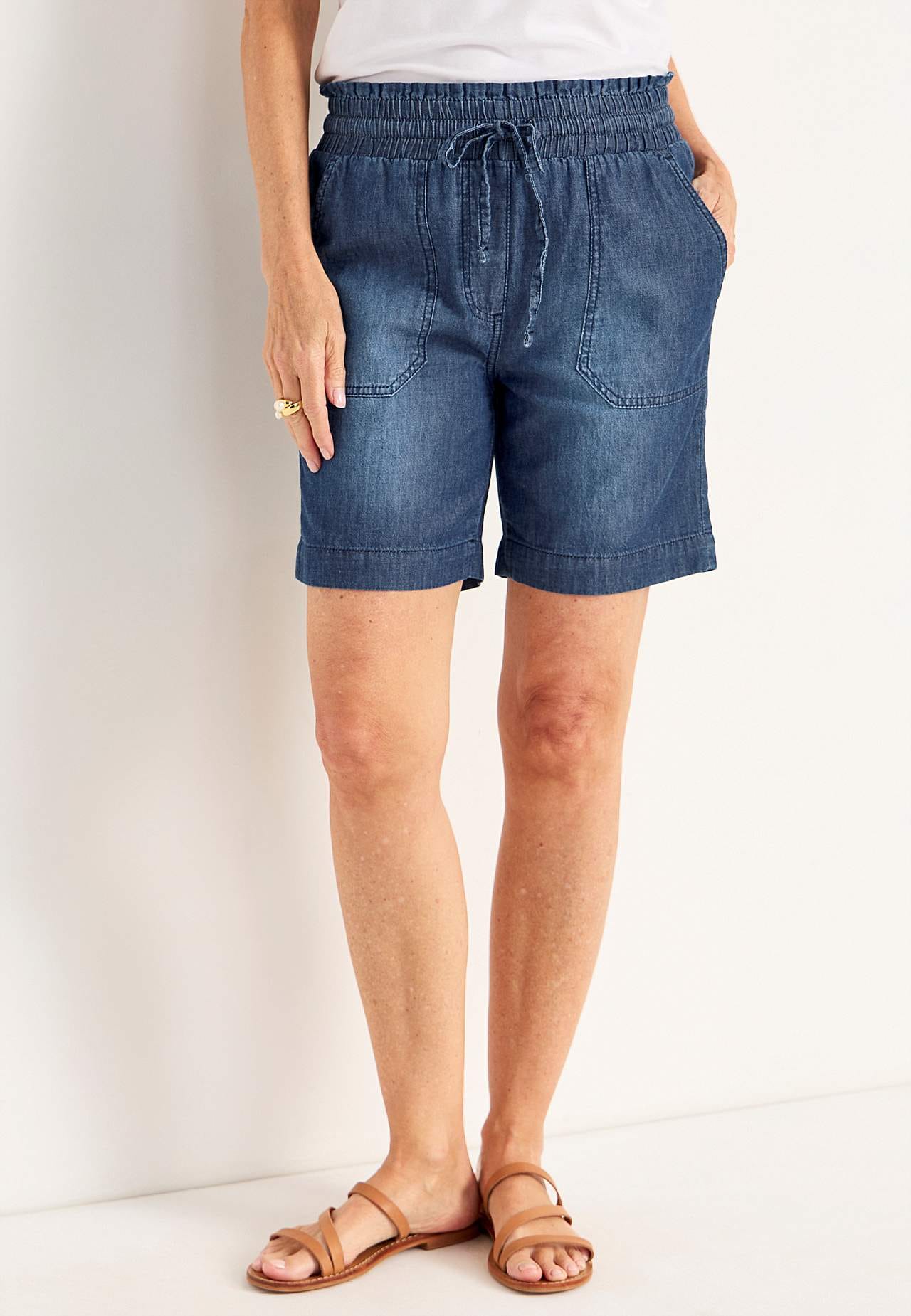 Short van gewassen denim Jade