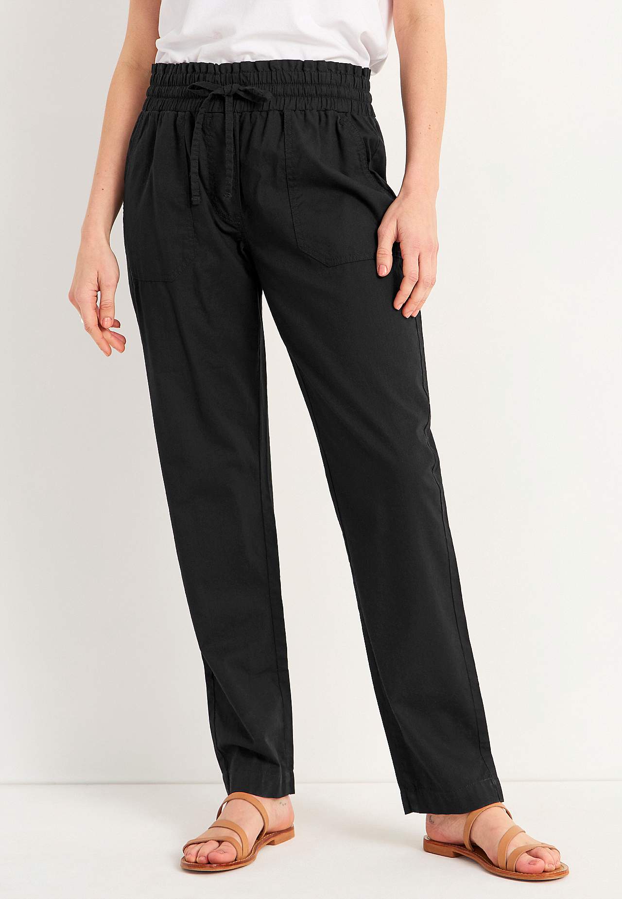 Lange broek van gewassen katoen