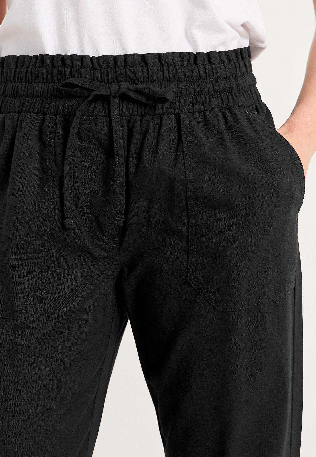 Lange broek van gewassen katoen