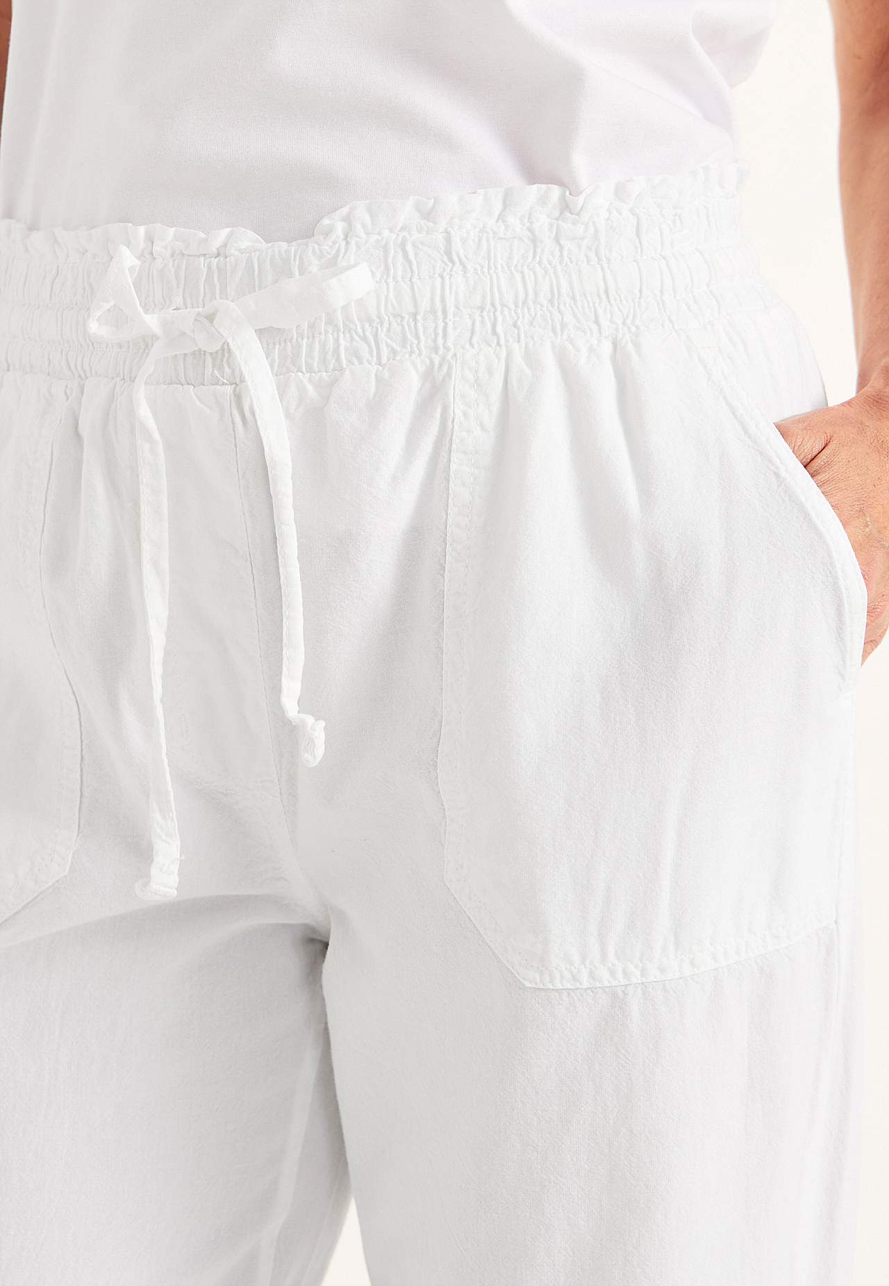 Lange broek van gewassen katoen