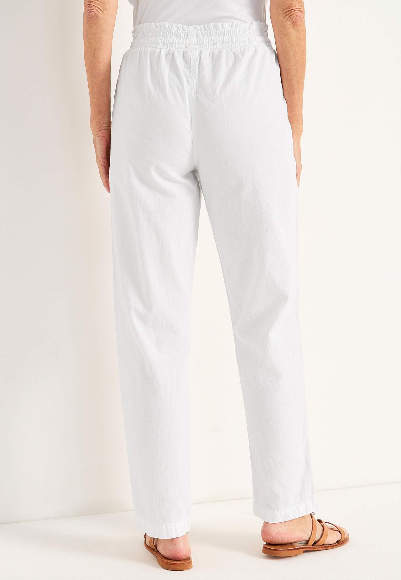 Lange broek van gewassen katoen