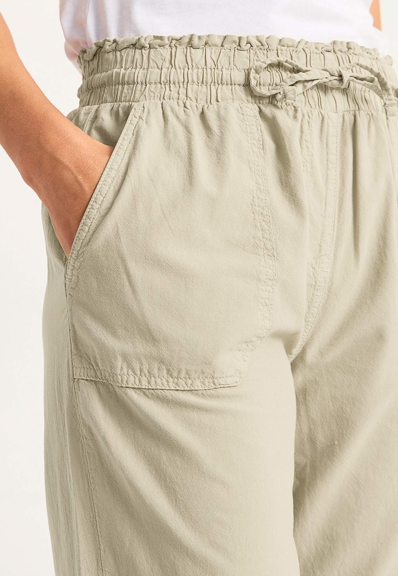 Lange broek van gewassen katoen
