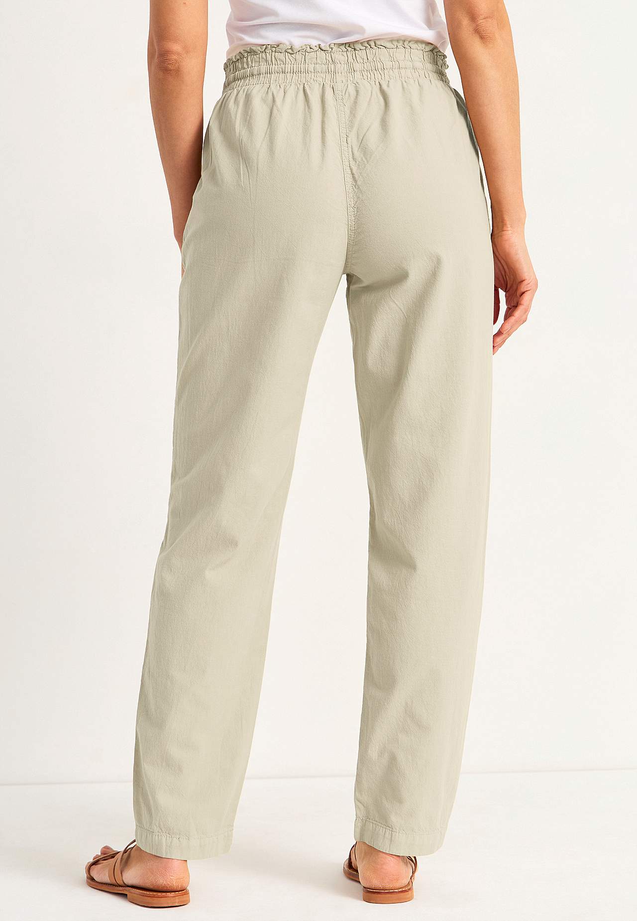 Lange broek van gewassen katoen