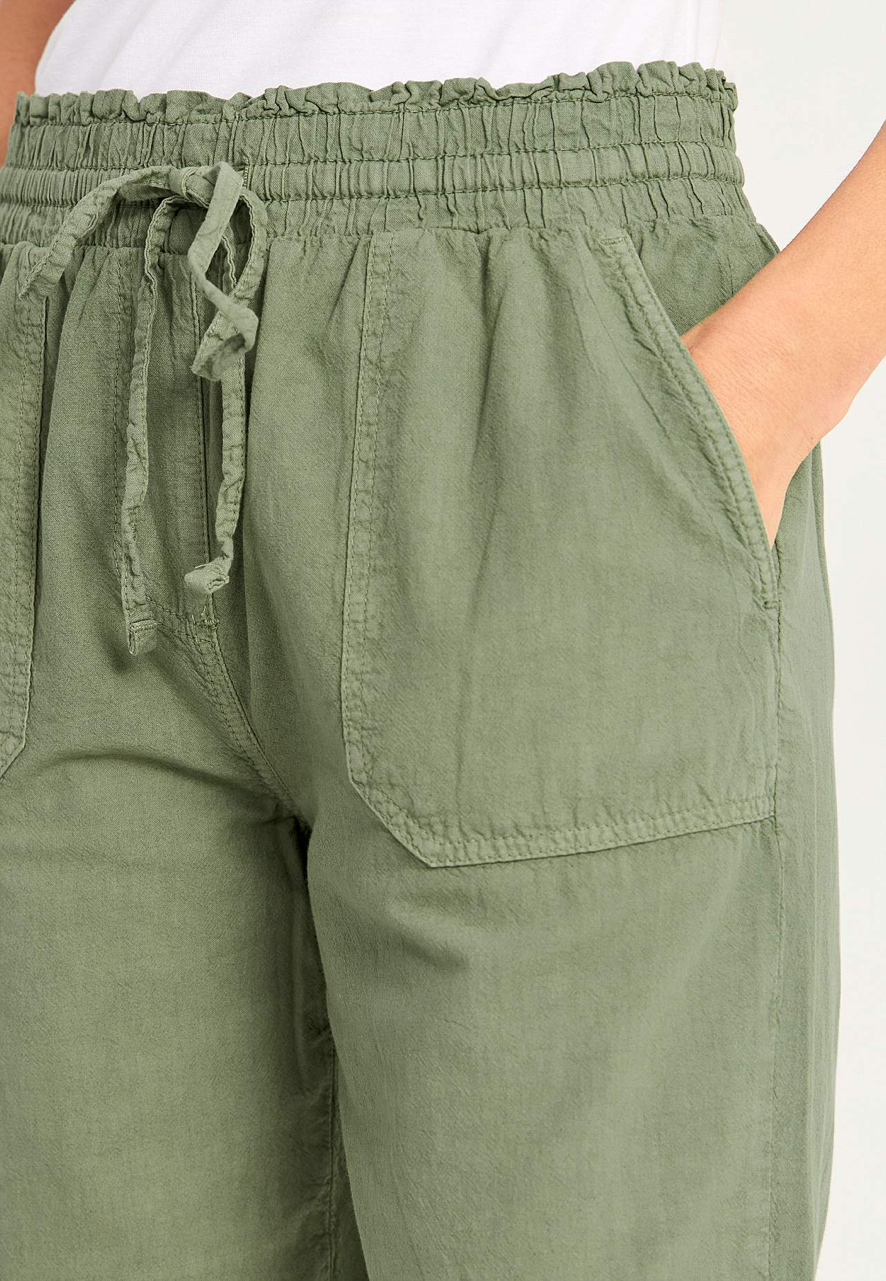 Lange broek van gewassen katoen
